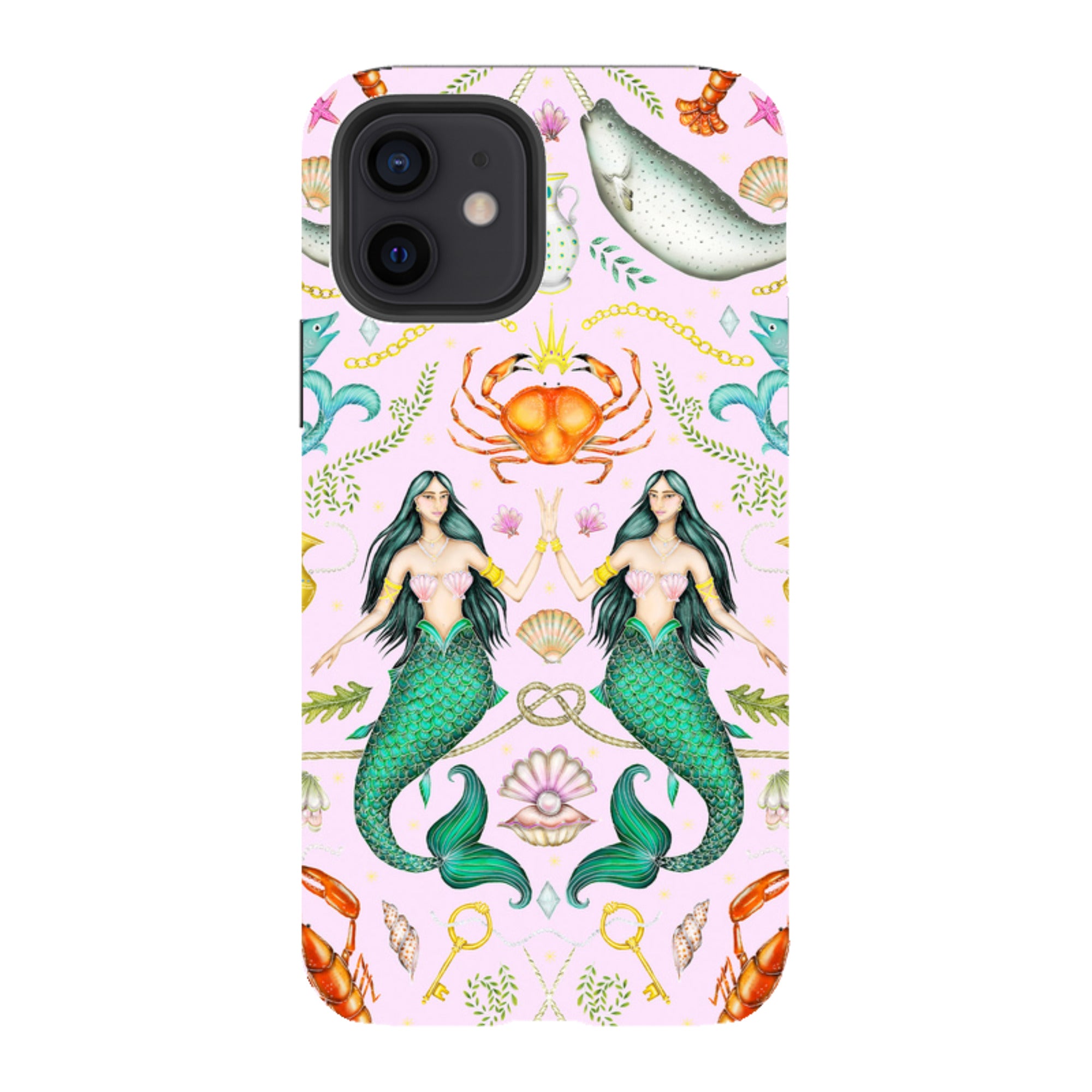 iPhone Tough Case - Tritons Treasure Pink By Catherine Rowe