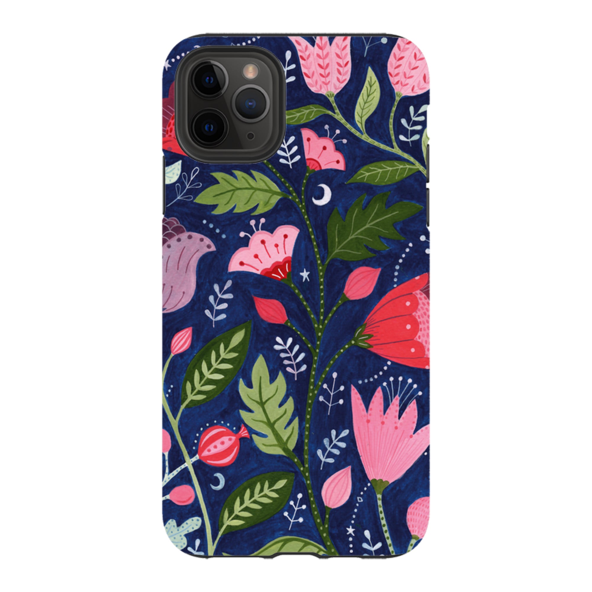 iPhone Tough Case - Flowers On Blue By Bex Parkin