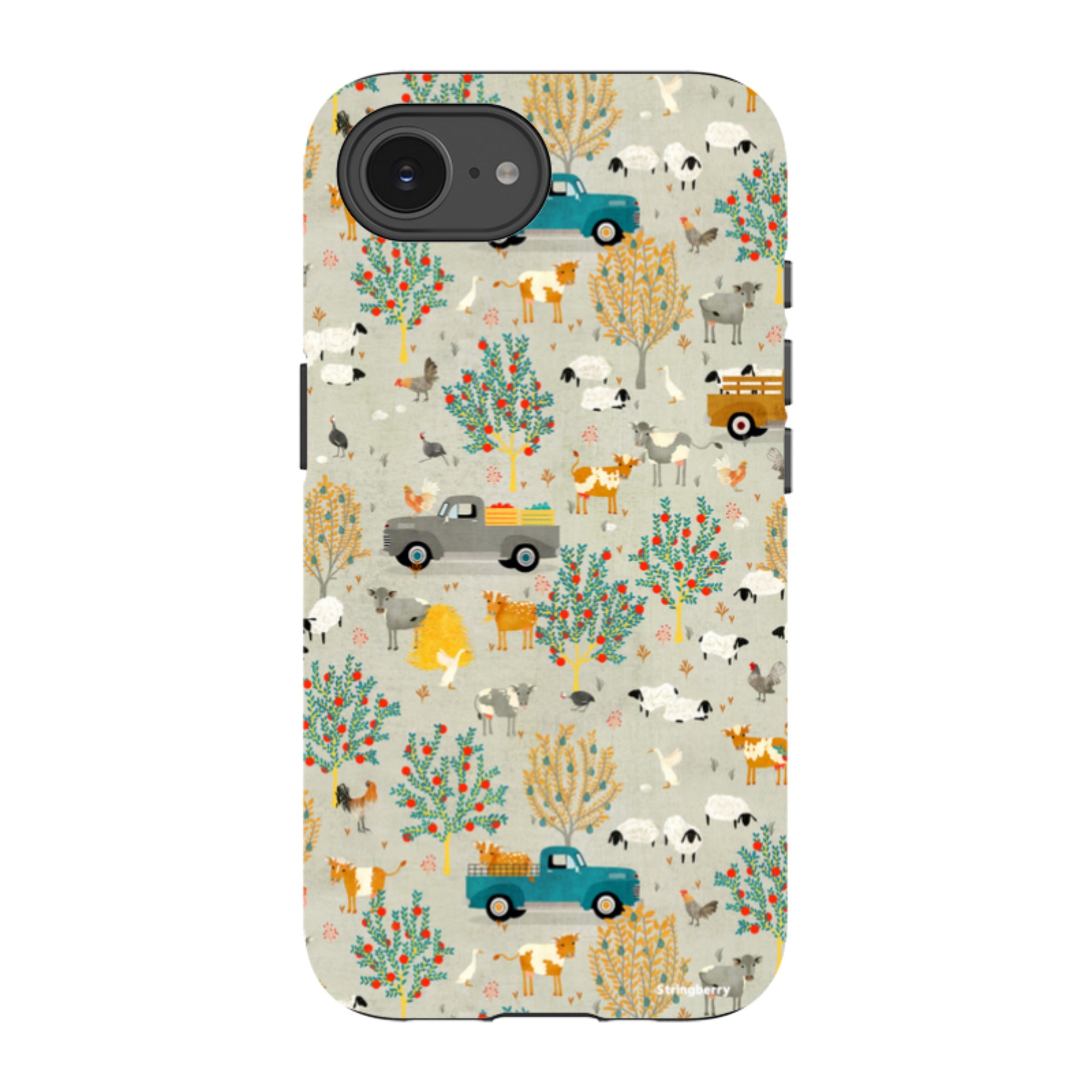 iPhone Tough Case - Farm Life Grey By Katherine Quinn