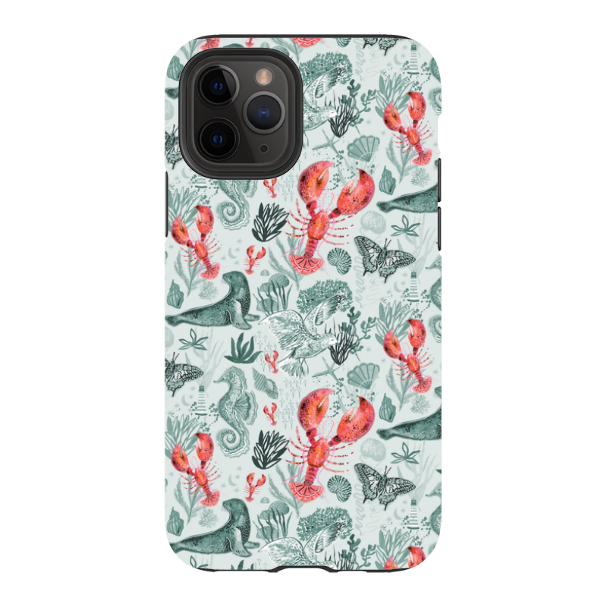 iPhone Case - Teal Seals and Lovely Lobsters By Emma Frances Grant
