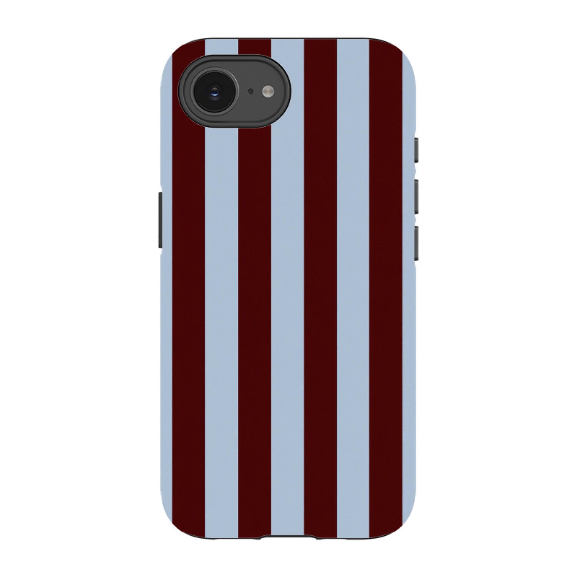 iPhone Tough Case - Claret & Sky Blue Stripe