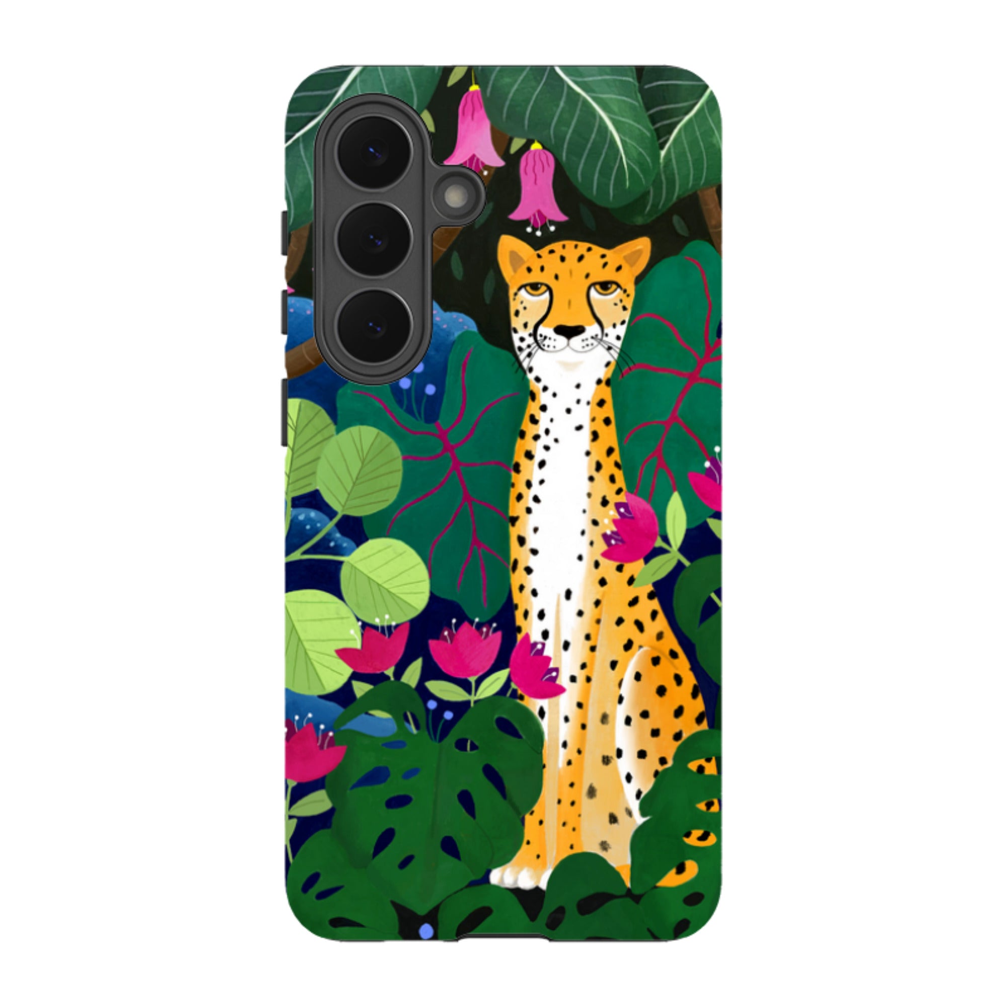 Samsung Tough Case - Cheetah And Monstera By Bex Parkin