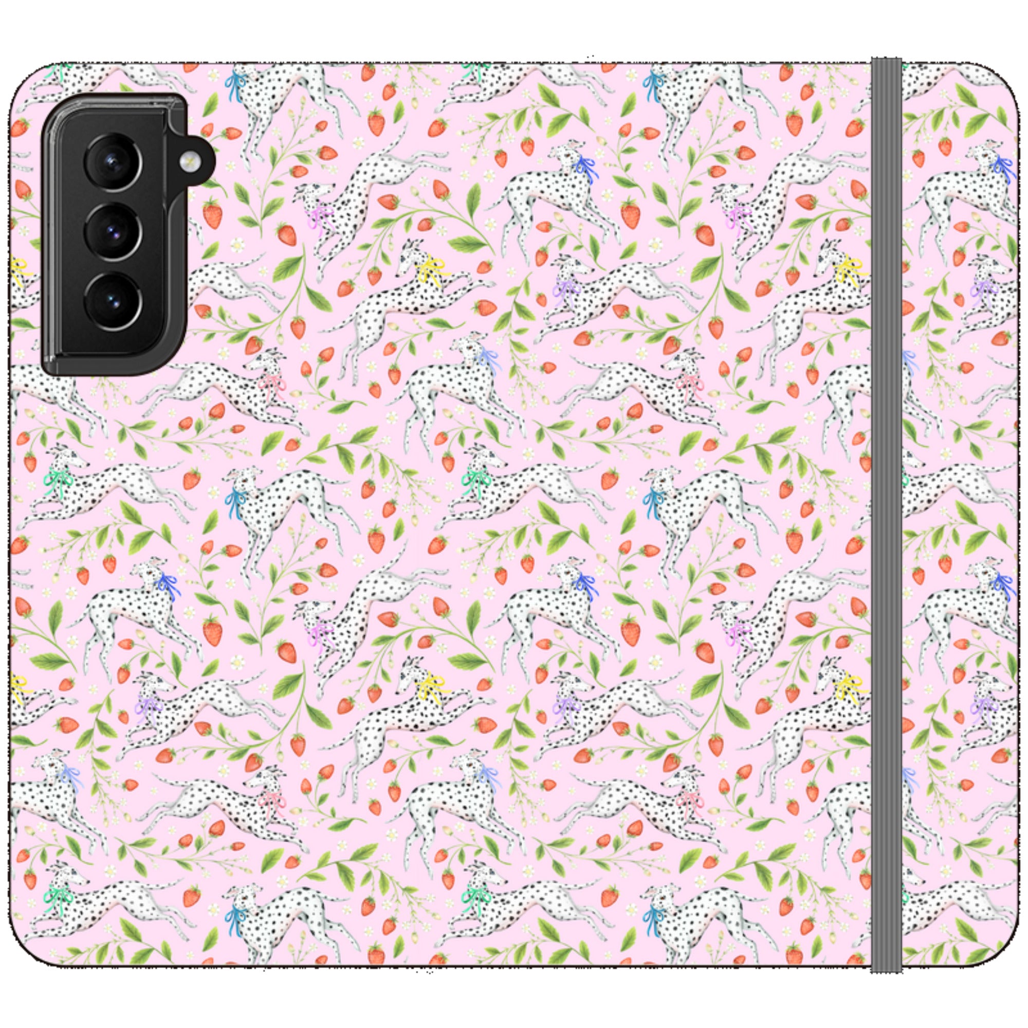 Spots and Strawbs Wallet Case By Catherine Rowe