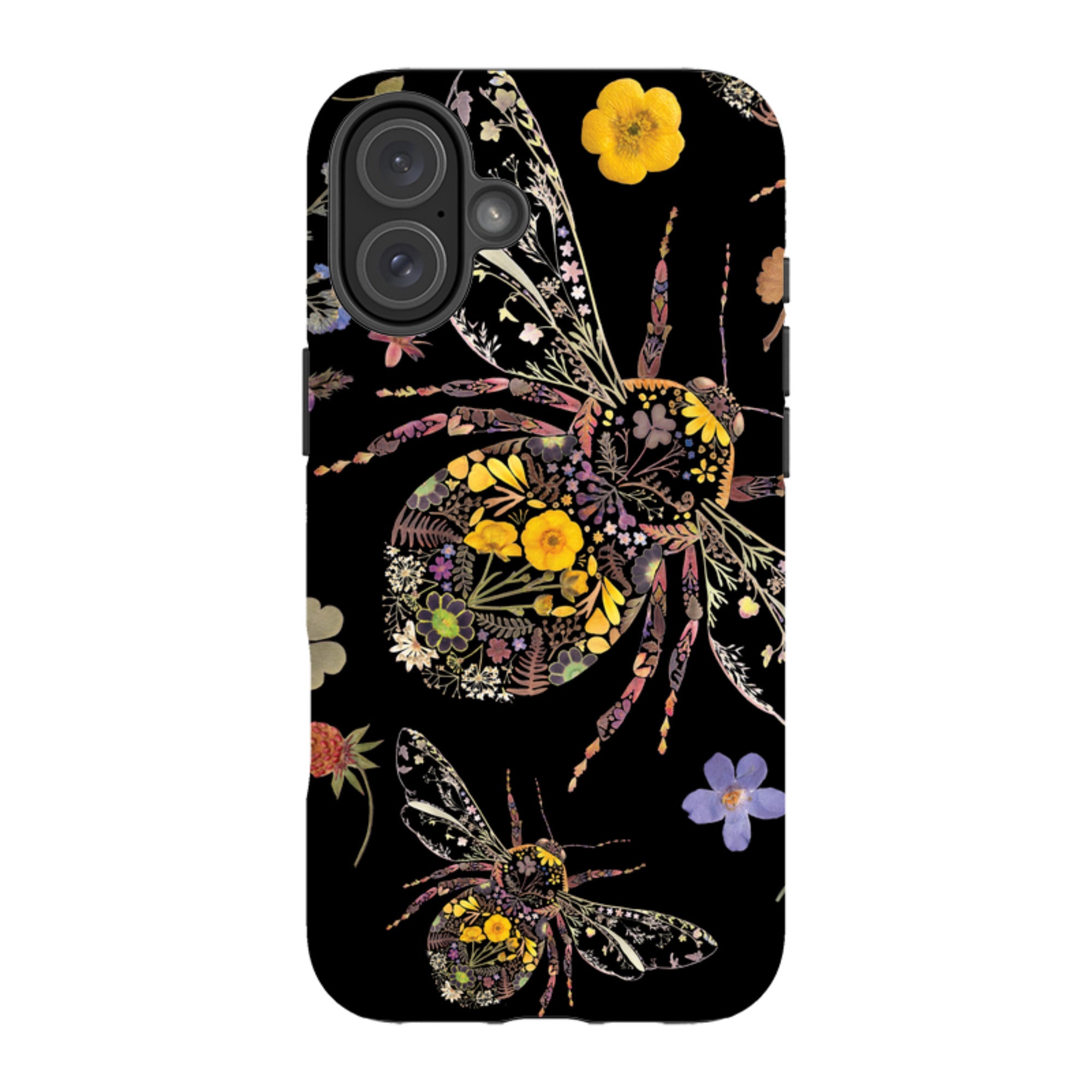 iPhone MagSafe Tough Case -  Floral Bumble Bees By Helen Ahpornsiri