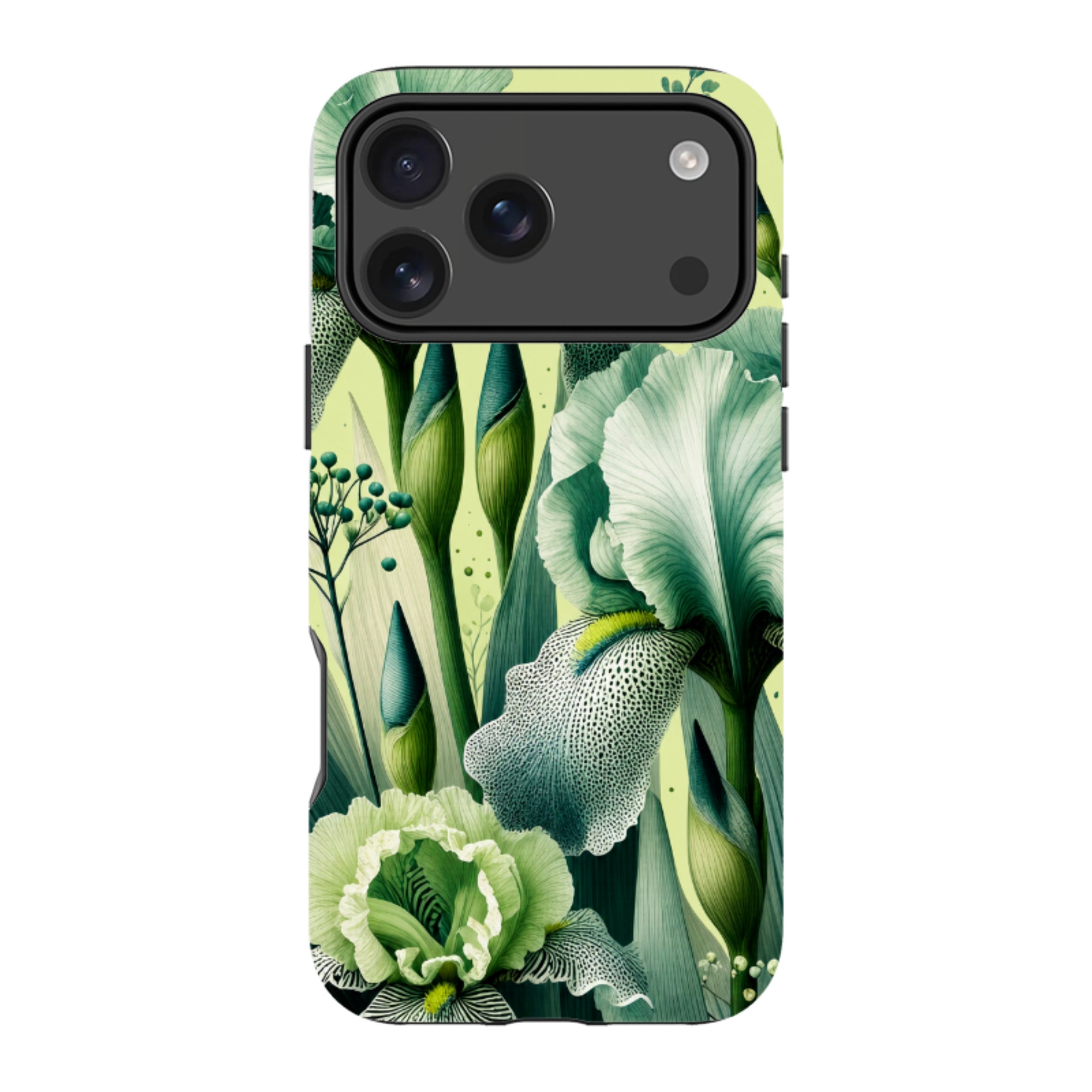 iPhone MagSafe Tough Case - Sage Green Iris Floral