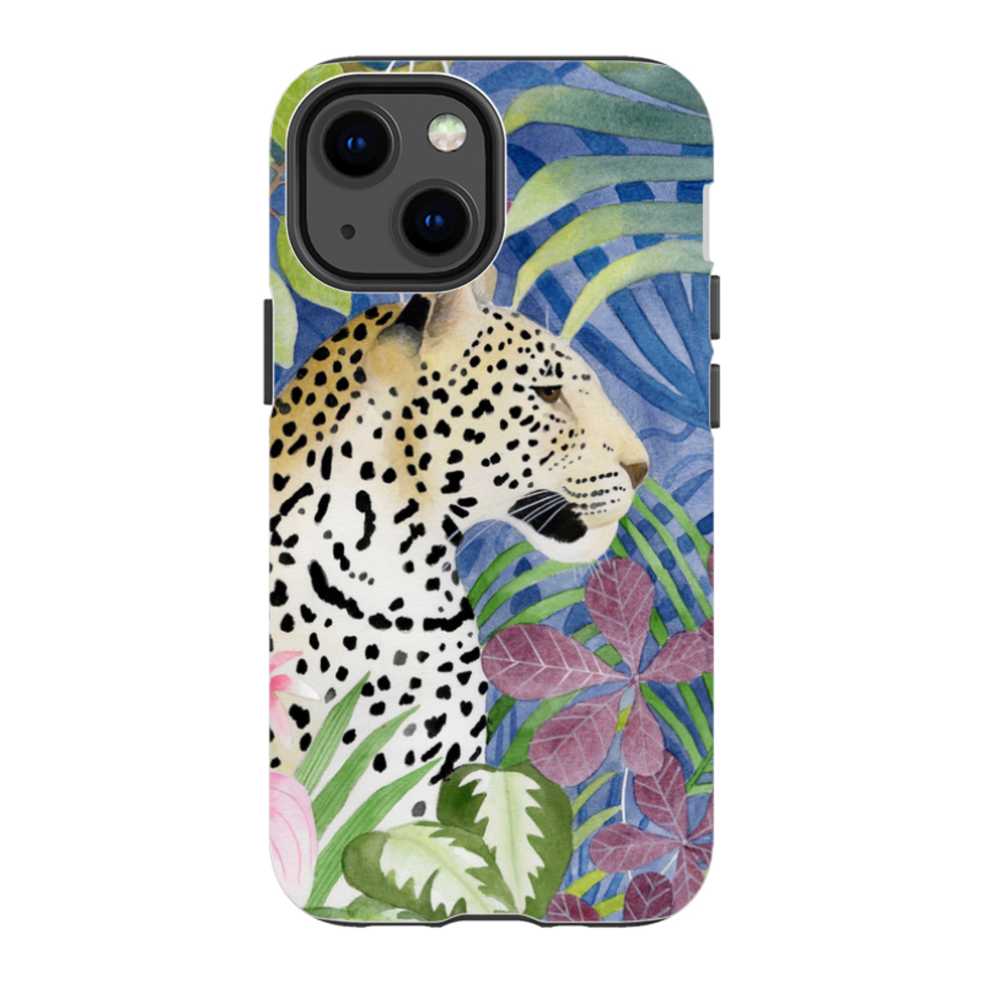 iPhone Tough Case - Blue Jungle Leopard By Bex Parkin