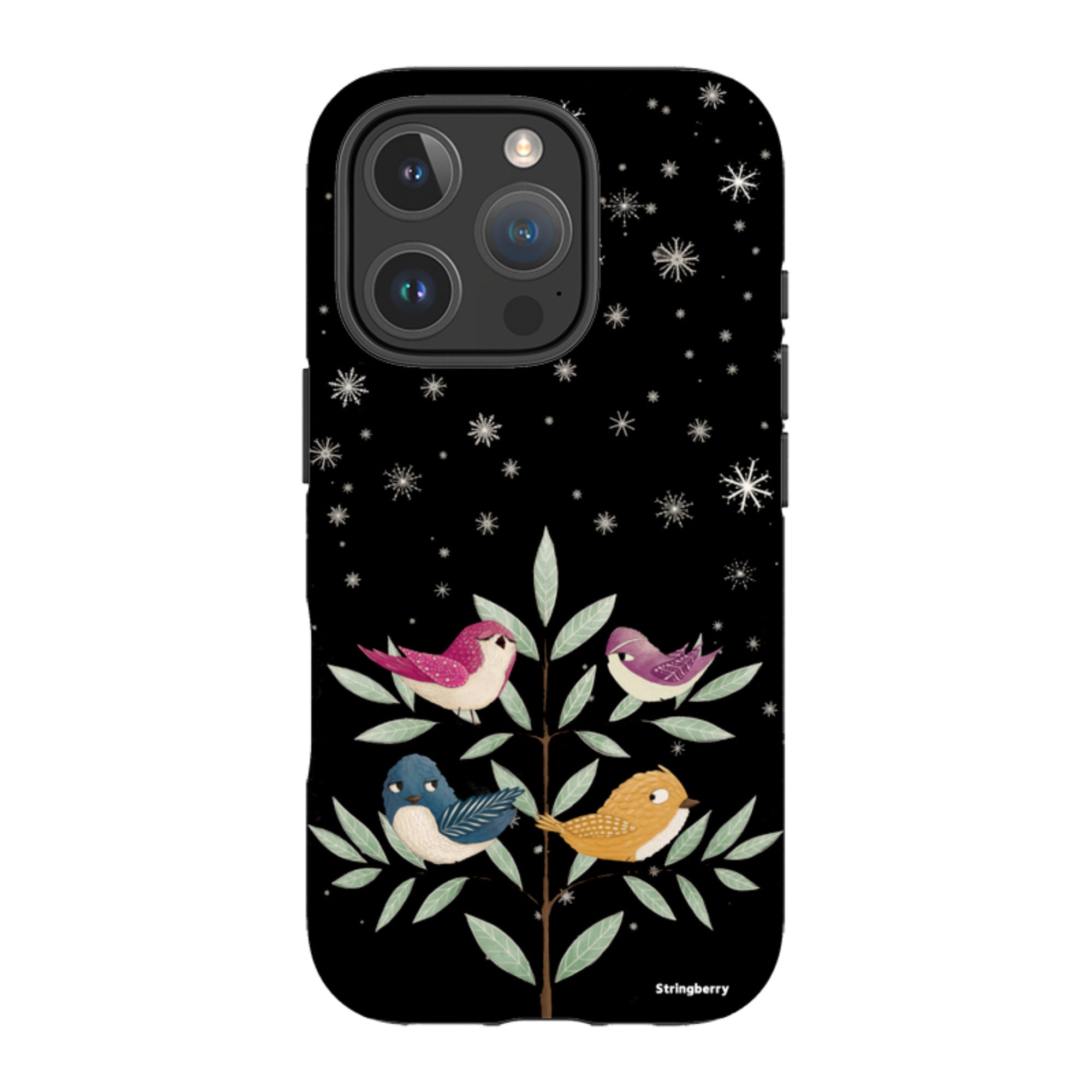 iPhone Tough Case - Garden Birds Black By Maja Lindberg