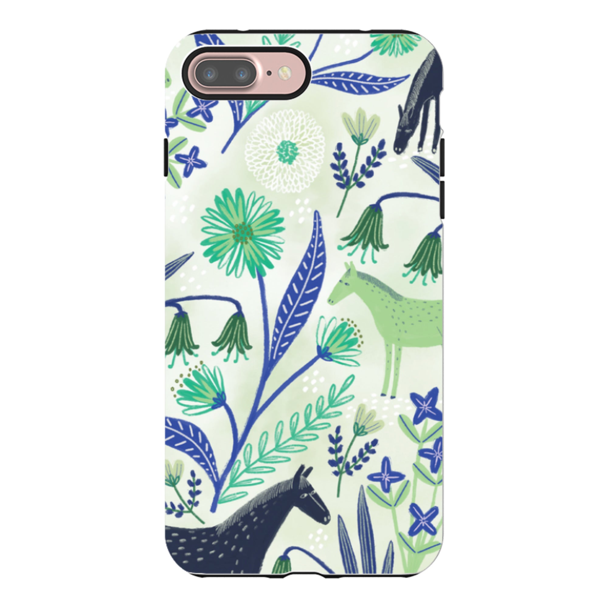 iPhone Tough Case - Wild Ponies Green By Lee Foster Wilson