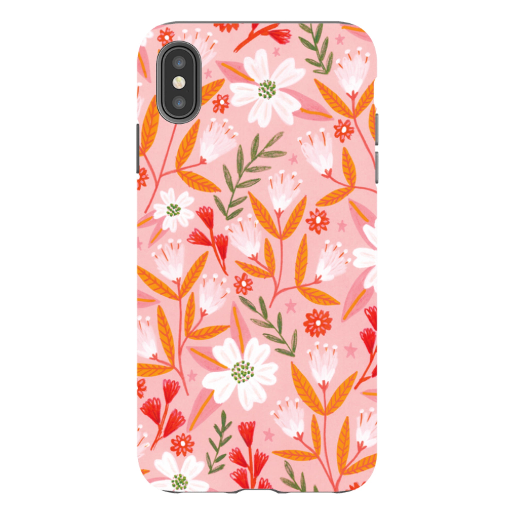 iPhone Tough Case - Pink And Orange Florals By Lee Foster Wilson