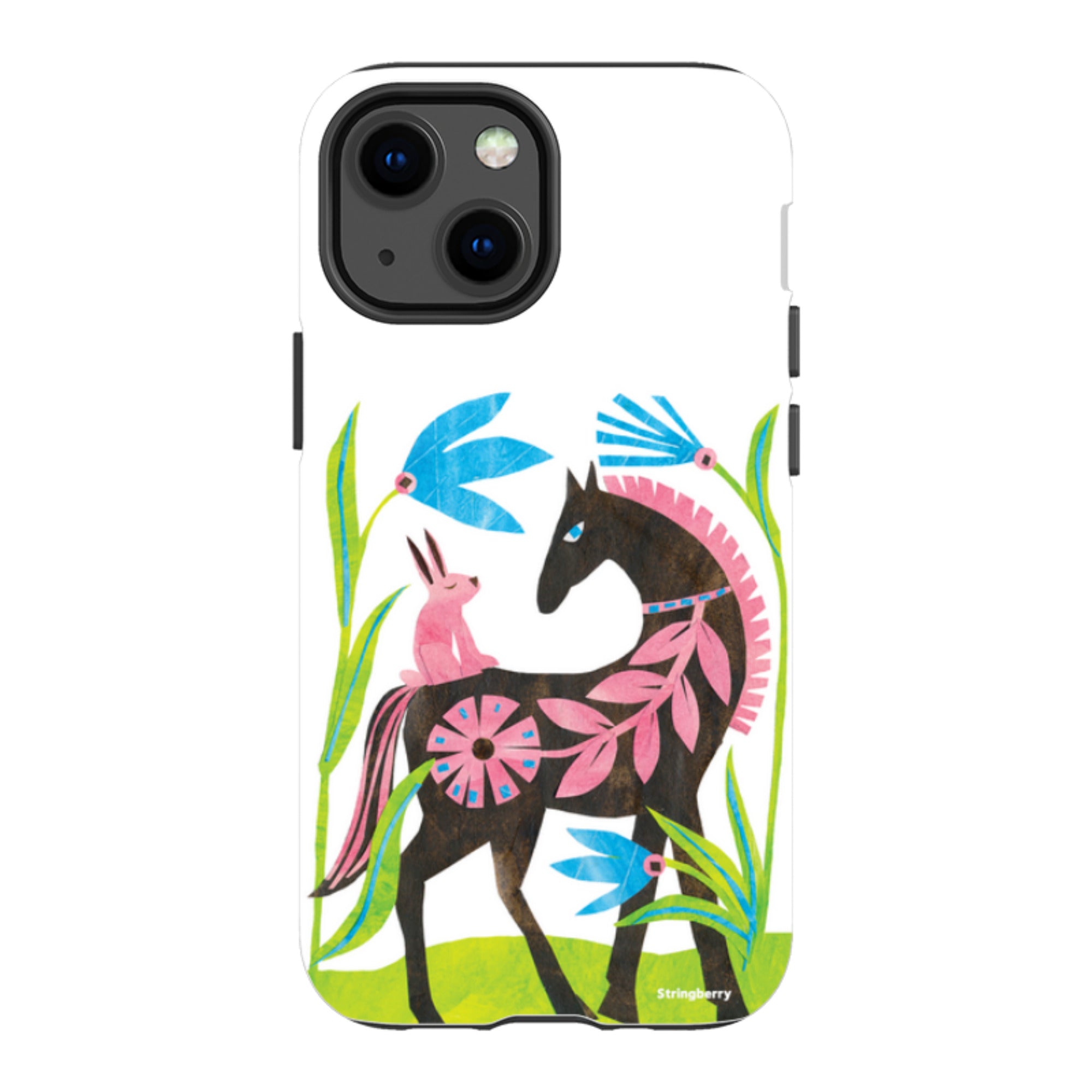 iPhone Tough Case - Folk Horse And Bunny By Tracey English