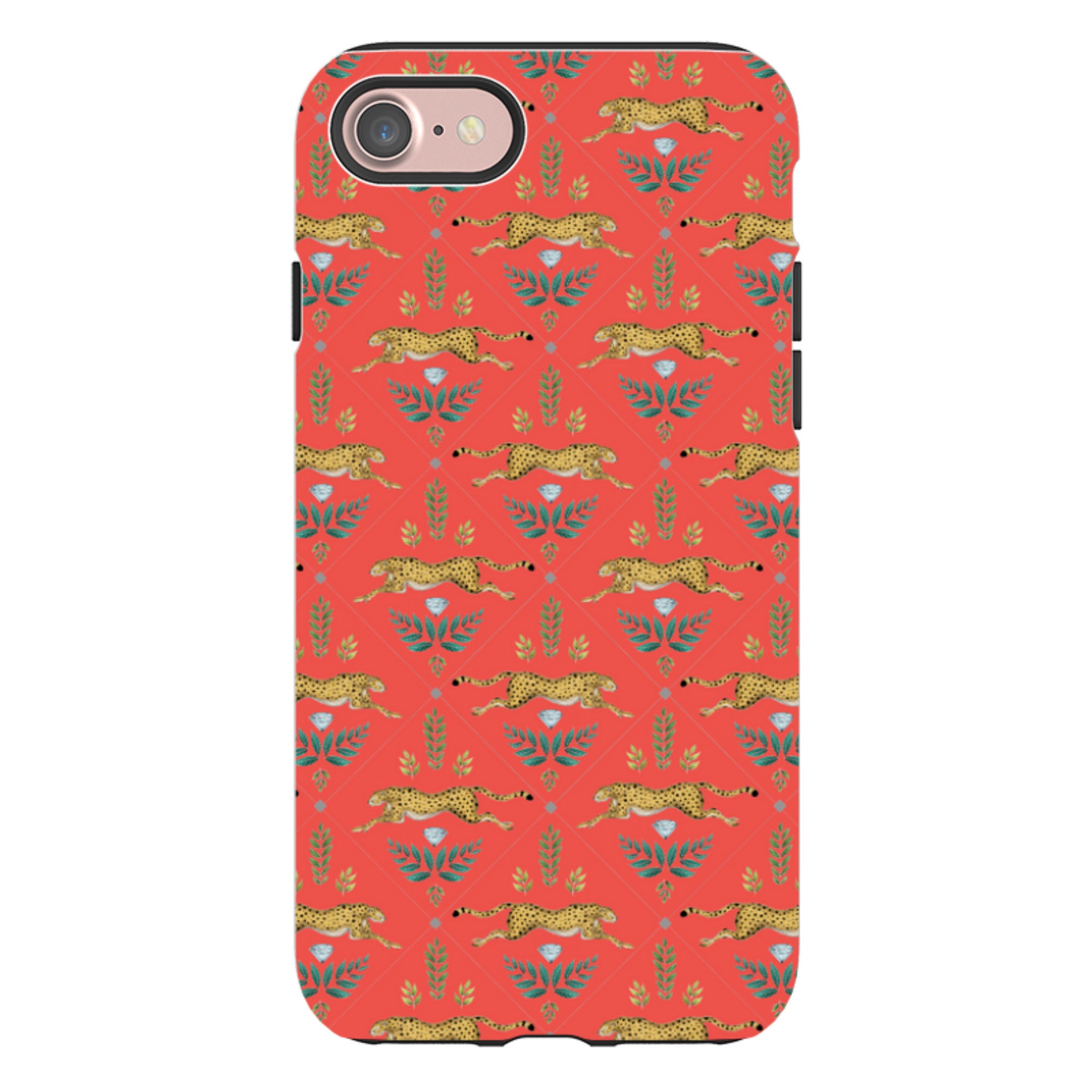 iPhone Tough Case - Cheetah Red By Catherine Rowe