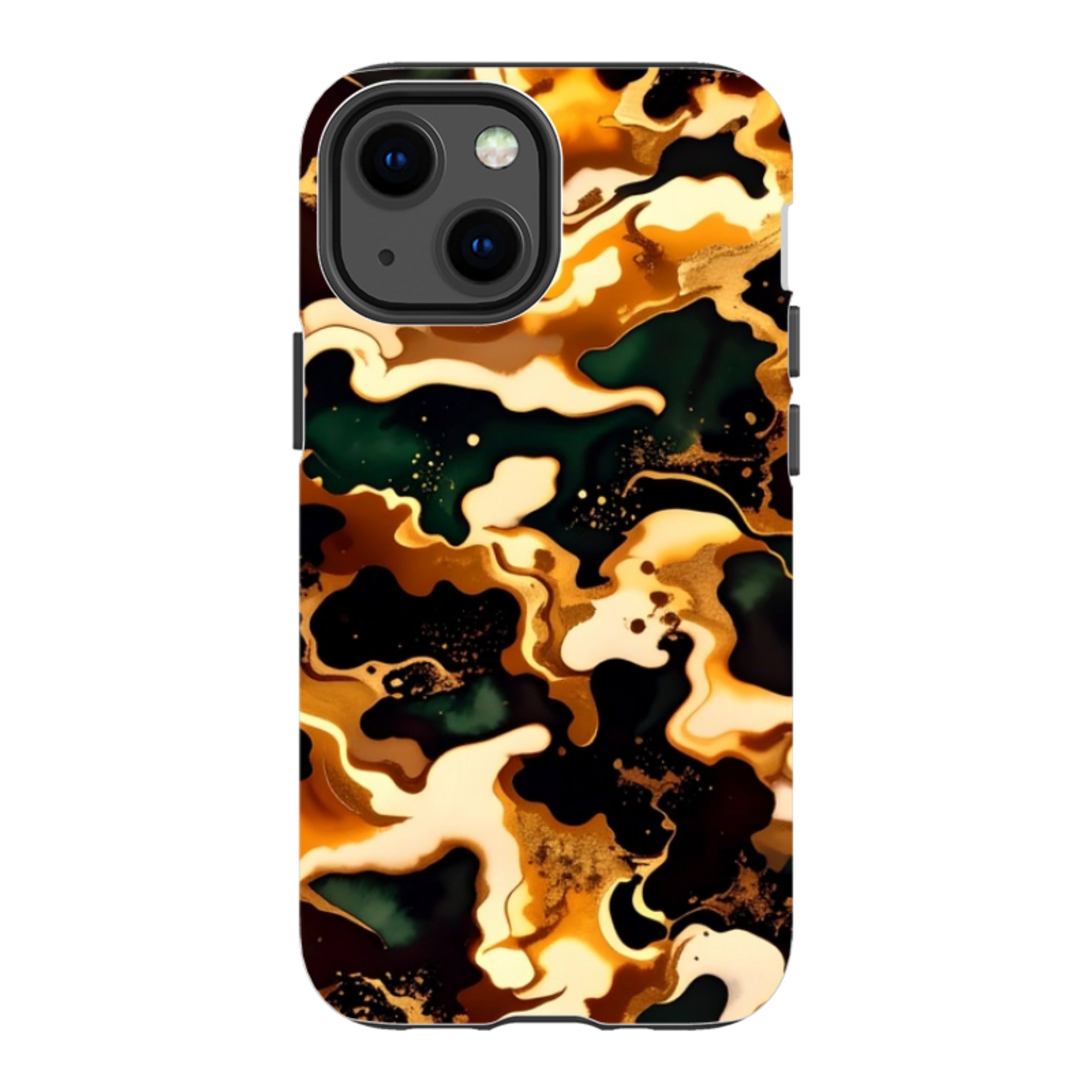 iPhone Tough Case - Green Fire Marble