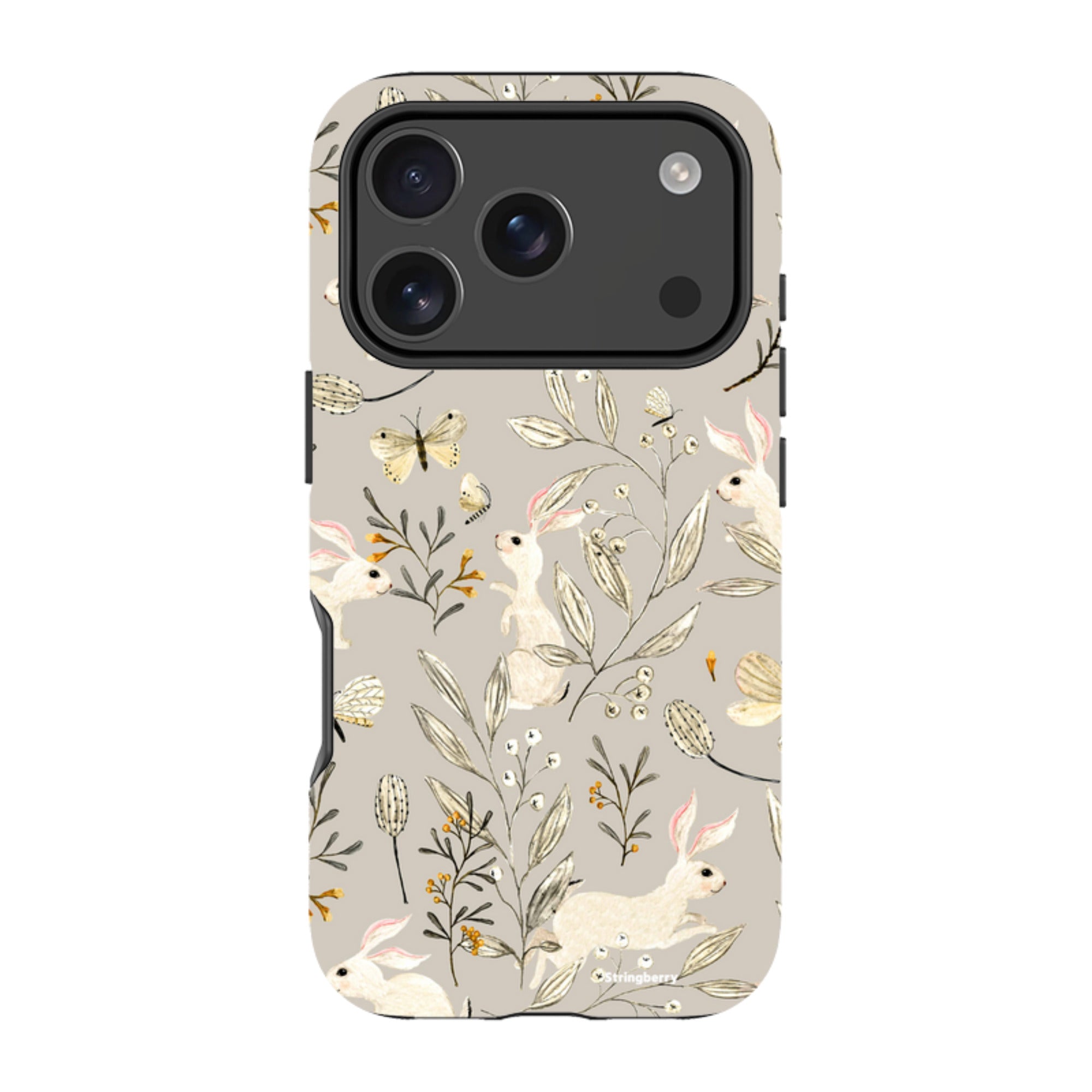 iPhone Tough Case - Bunnies Grey By Katherine Quinn