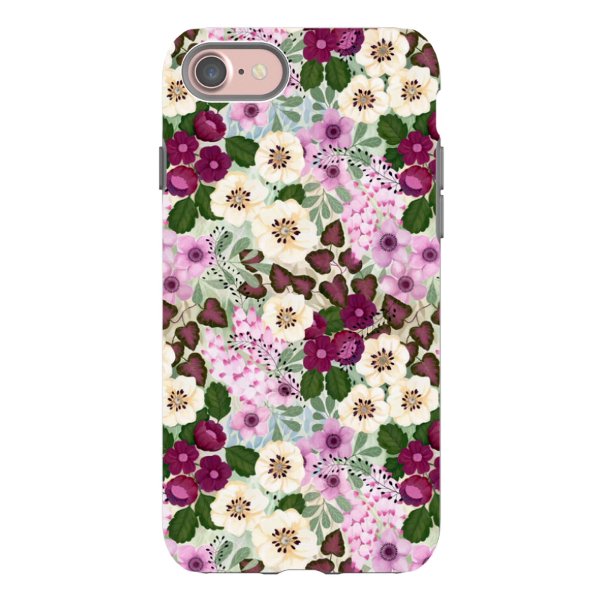 iPhone Tough Case - Purple Flowers By Bex Parkin