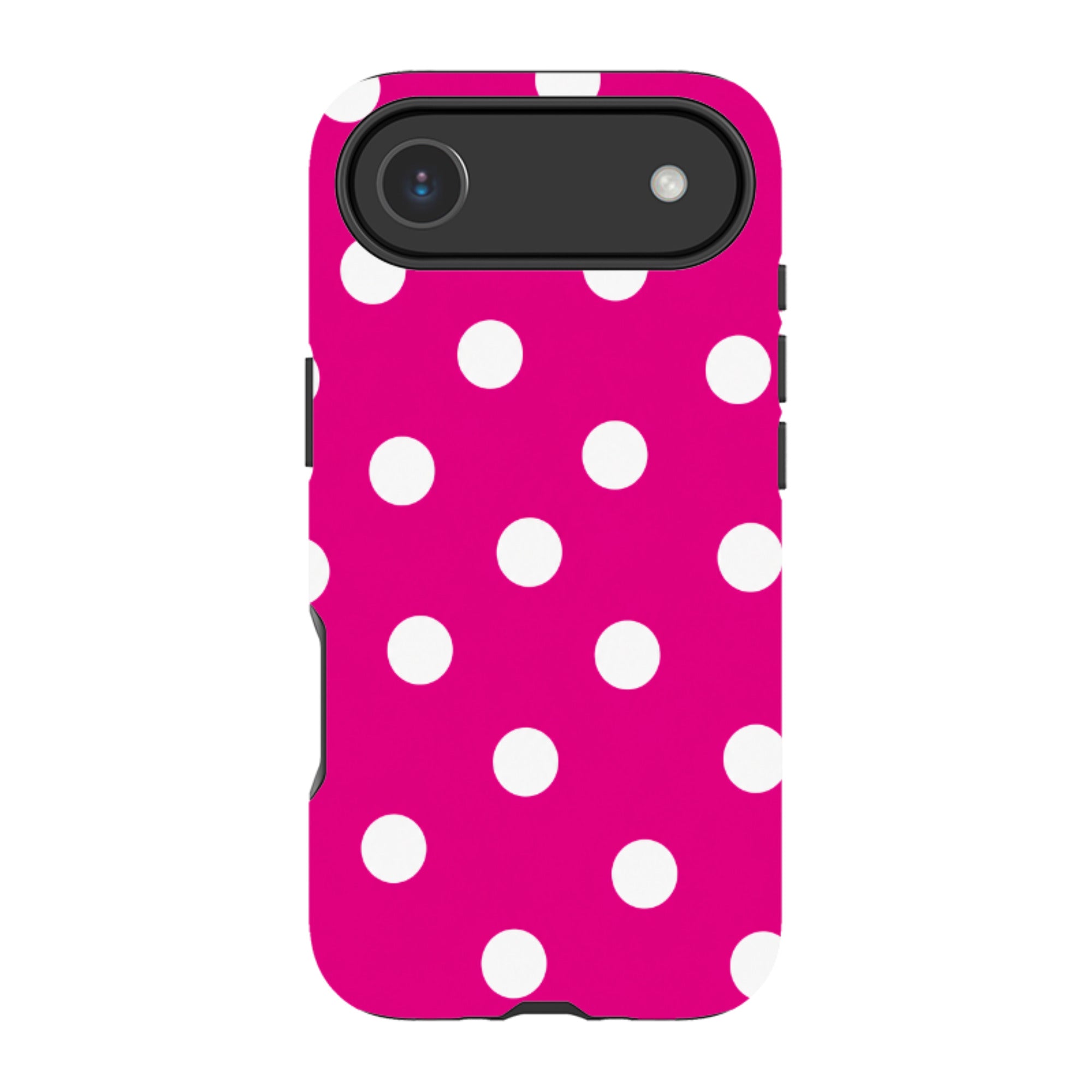 iPhone MagSafe Tough Case - Hot Pink & White Polka Dot