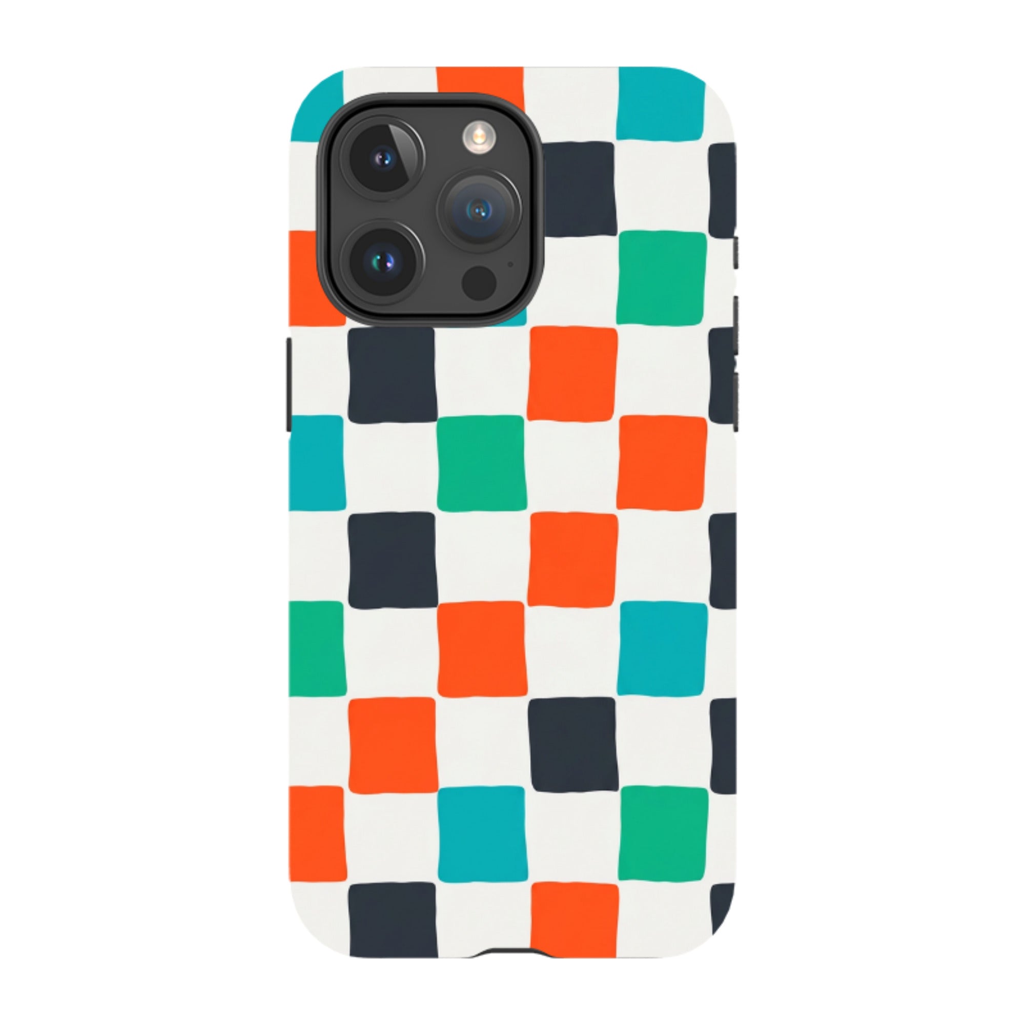 iPhone Tough Case - Multi-Color Checkerboard