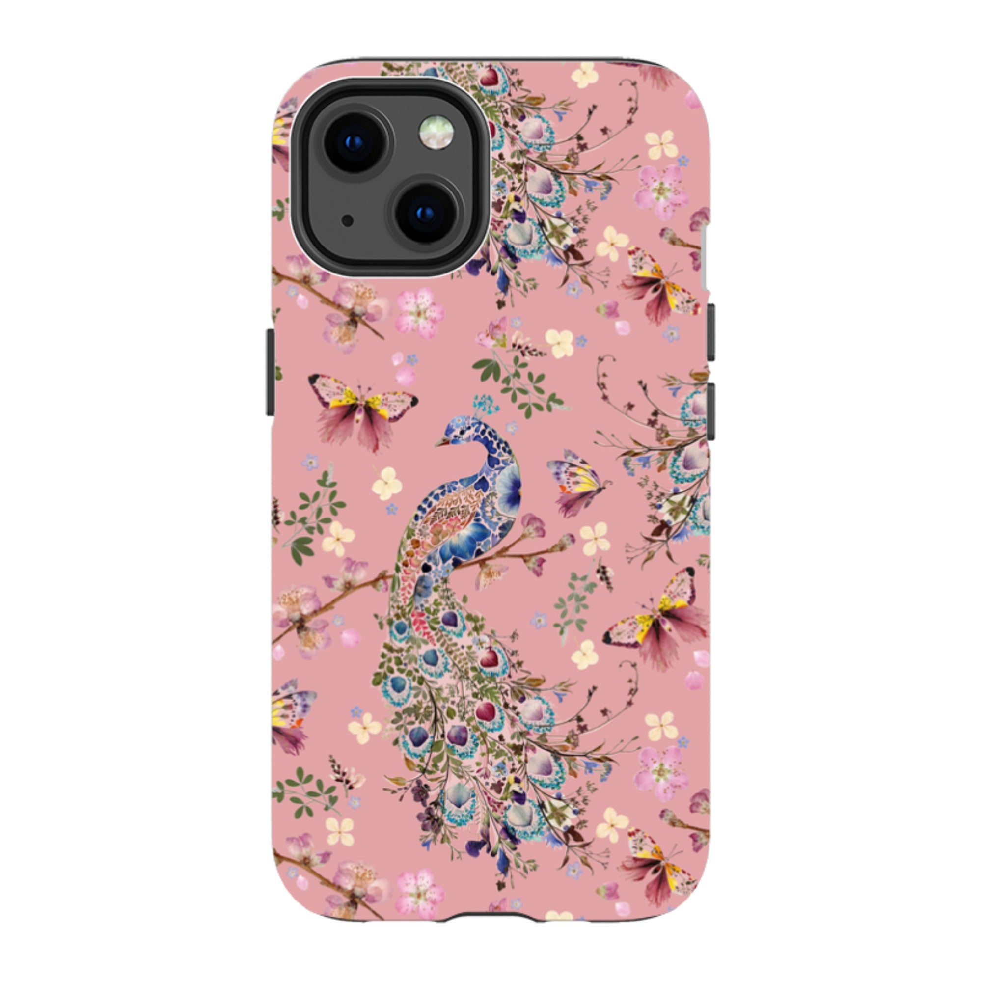 iPhone Tough Case - Peacock and Cherry Blossoms Lupine By Helen Ahpornsiri