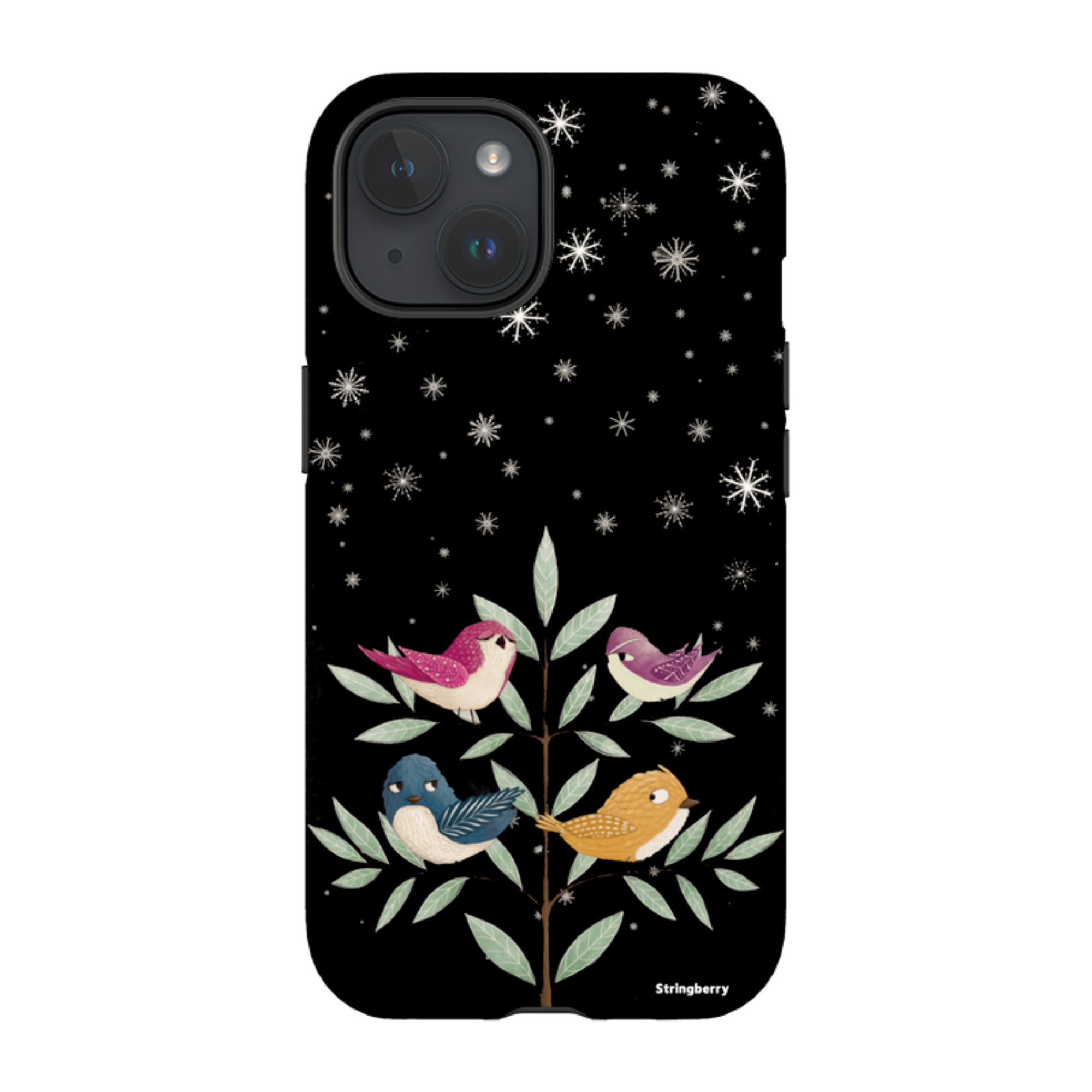 iPhone Tough Case - Garden Birds Black By Maja Lindberg