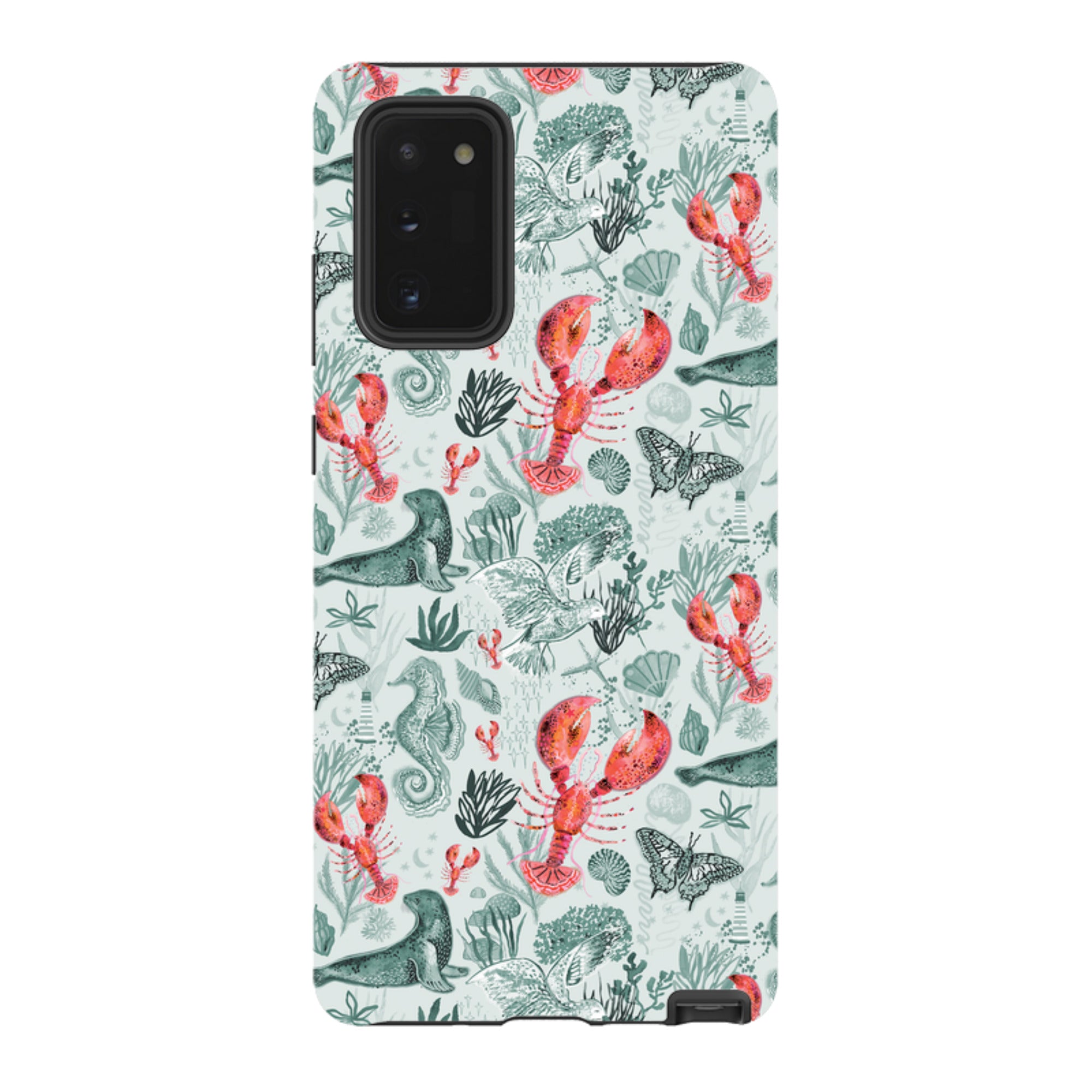 Samsung Tough  Case - Teal Seals and Lovely Lobsters By Emma Frances Grant