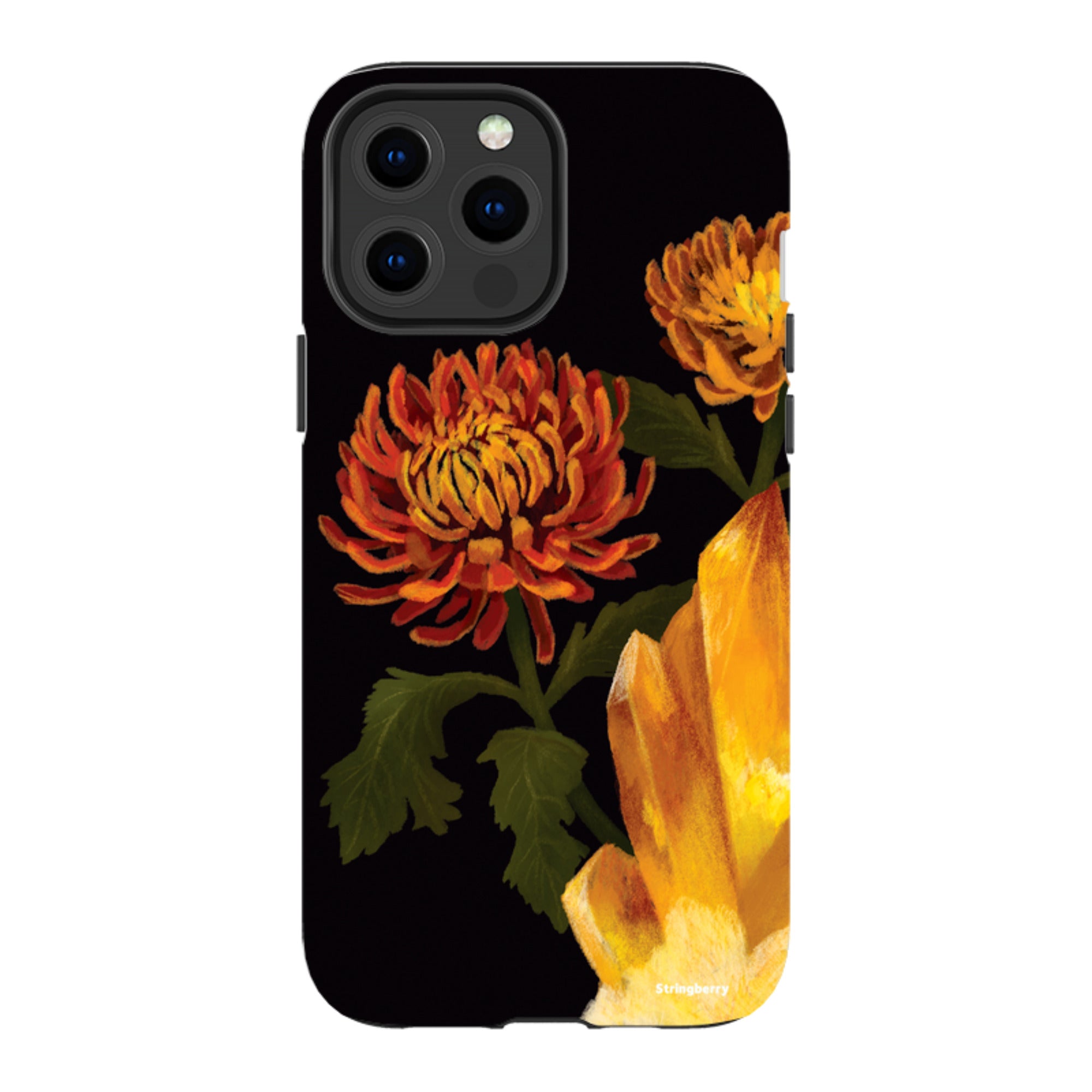 iPhone MagSafe Tough Case - Chrysanthemum citrine By Anna Stead