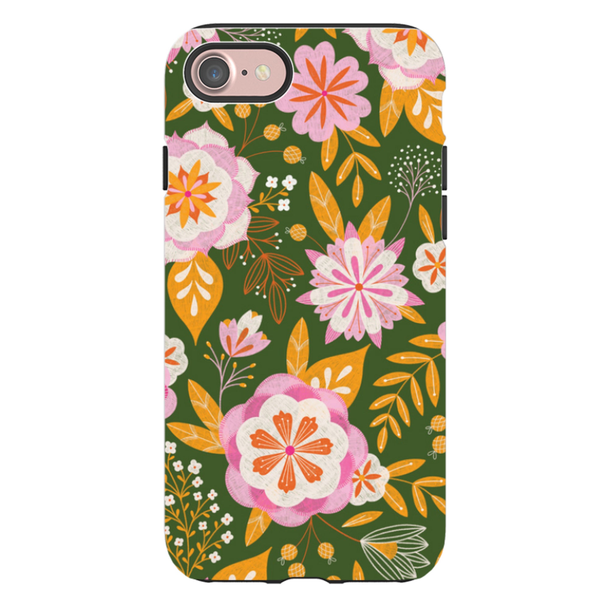 iPhone Tough Case - Big Bold Blooms Green By Jenny Zemanek