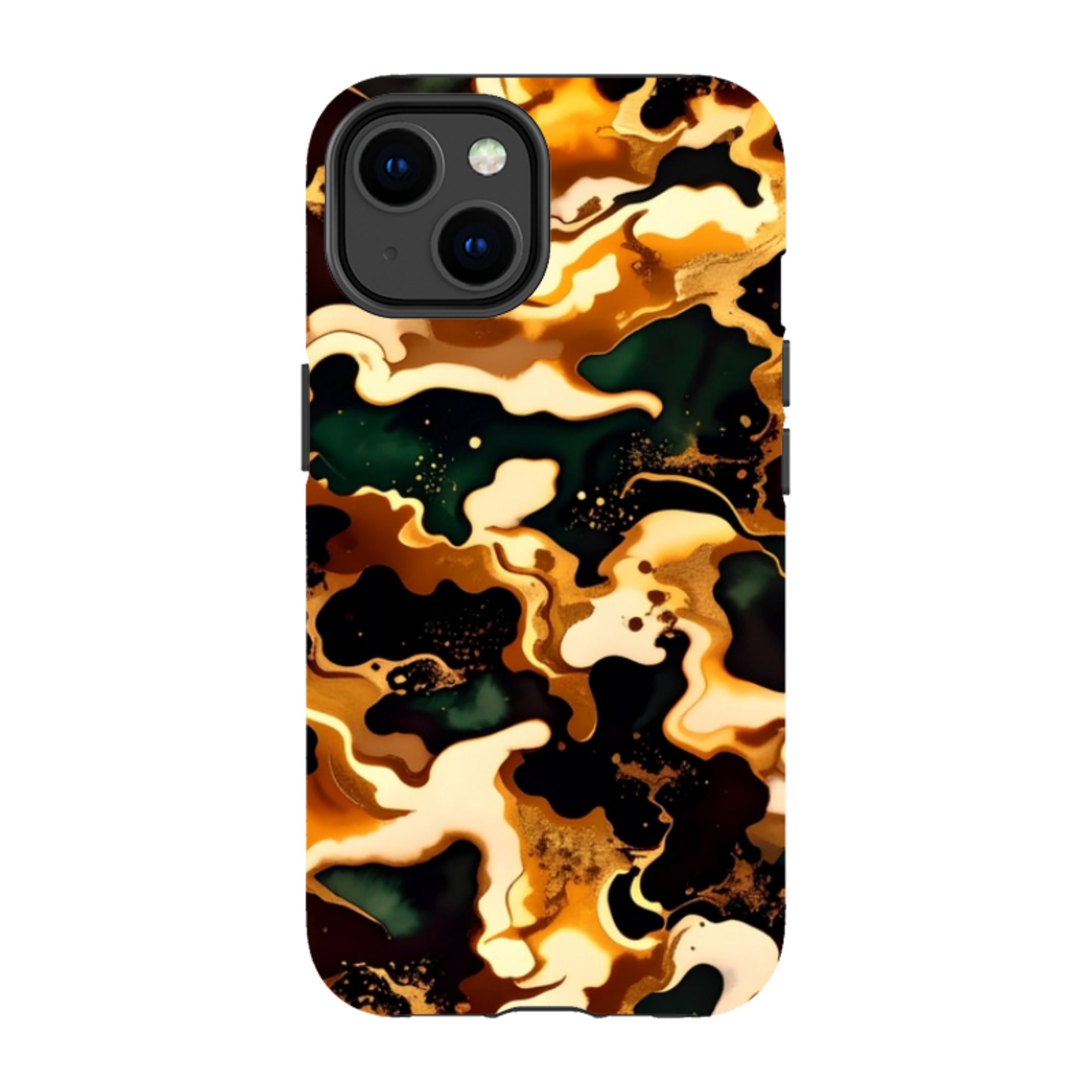 iPhone Tough Case - Green Fire Marble
