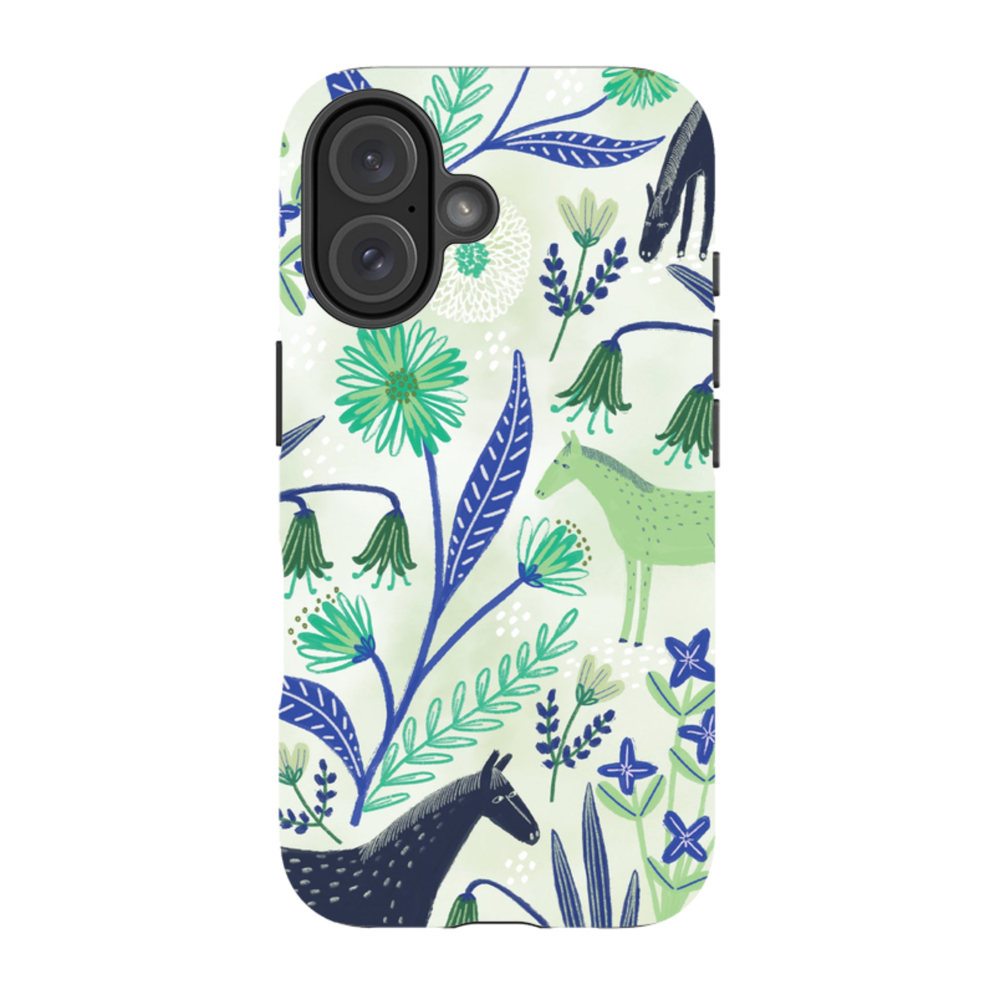 iPhone Tough Case - Wild Ponies Green By Lee Foster Wilson