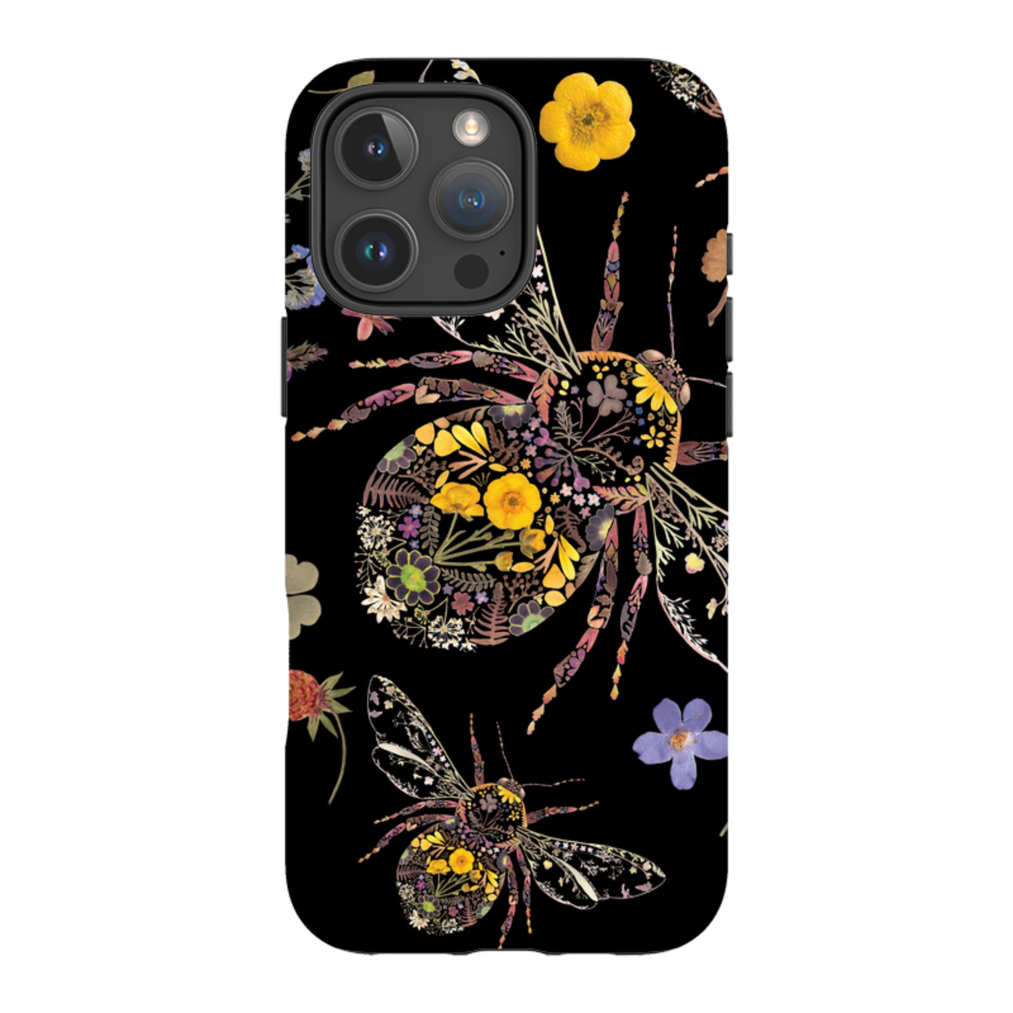 iPhone Tough Case - Floral Bumble Bees By Helen Ahpornsiri