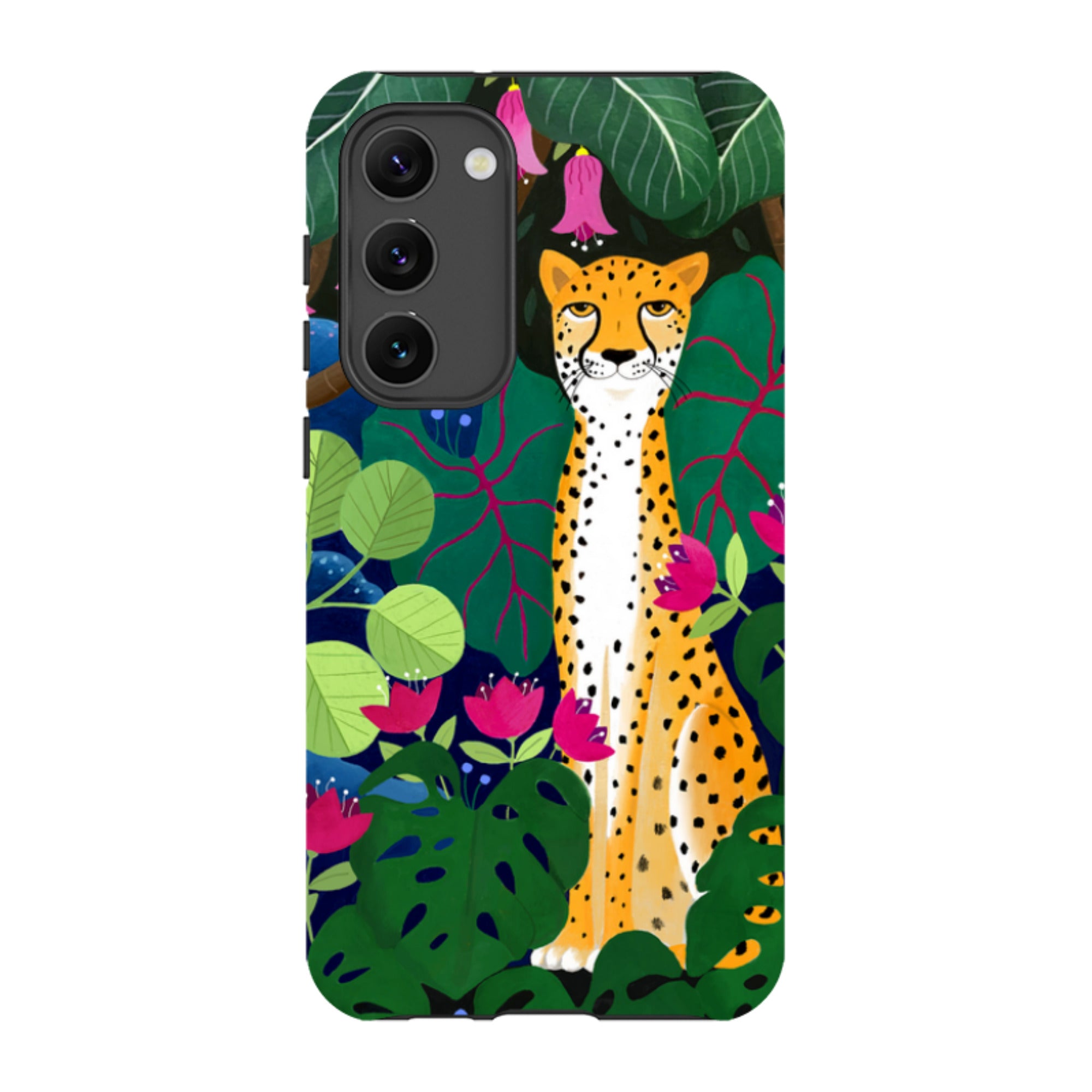 Samsung Tough Case - Cheetah And Monstera By Bex Parkin
