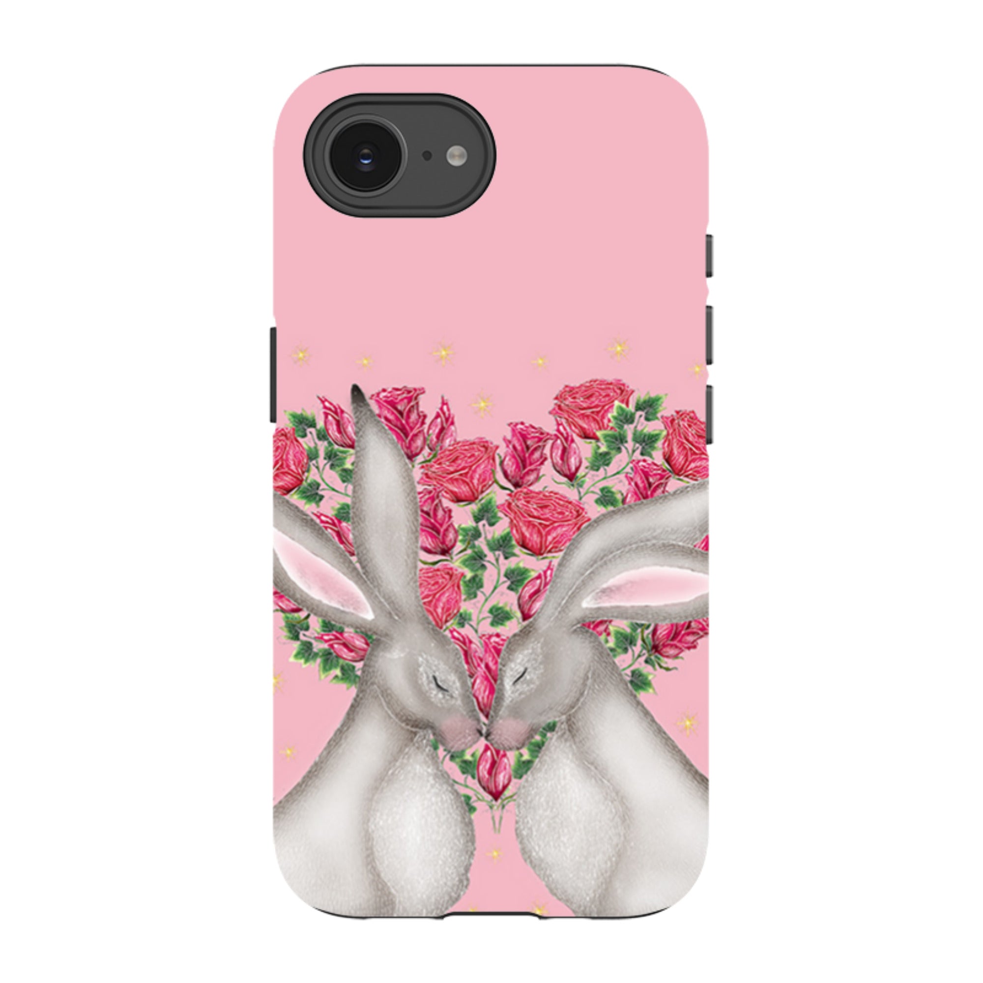 iPhone Tough Case - White Hares Rose Heart By Catherine Rowe