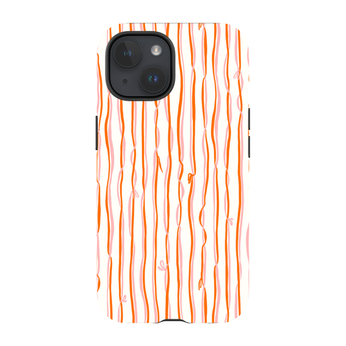 iPhone Tough Case - Ribbons orange and pink By Katherine Quinn