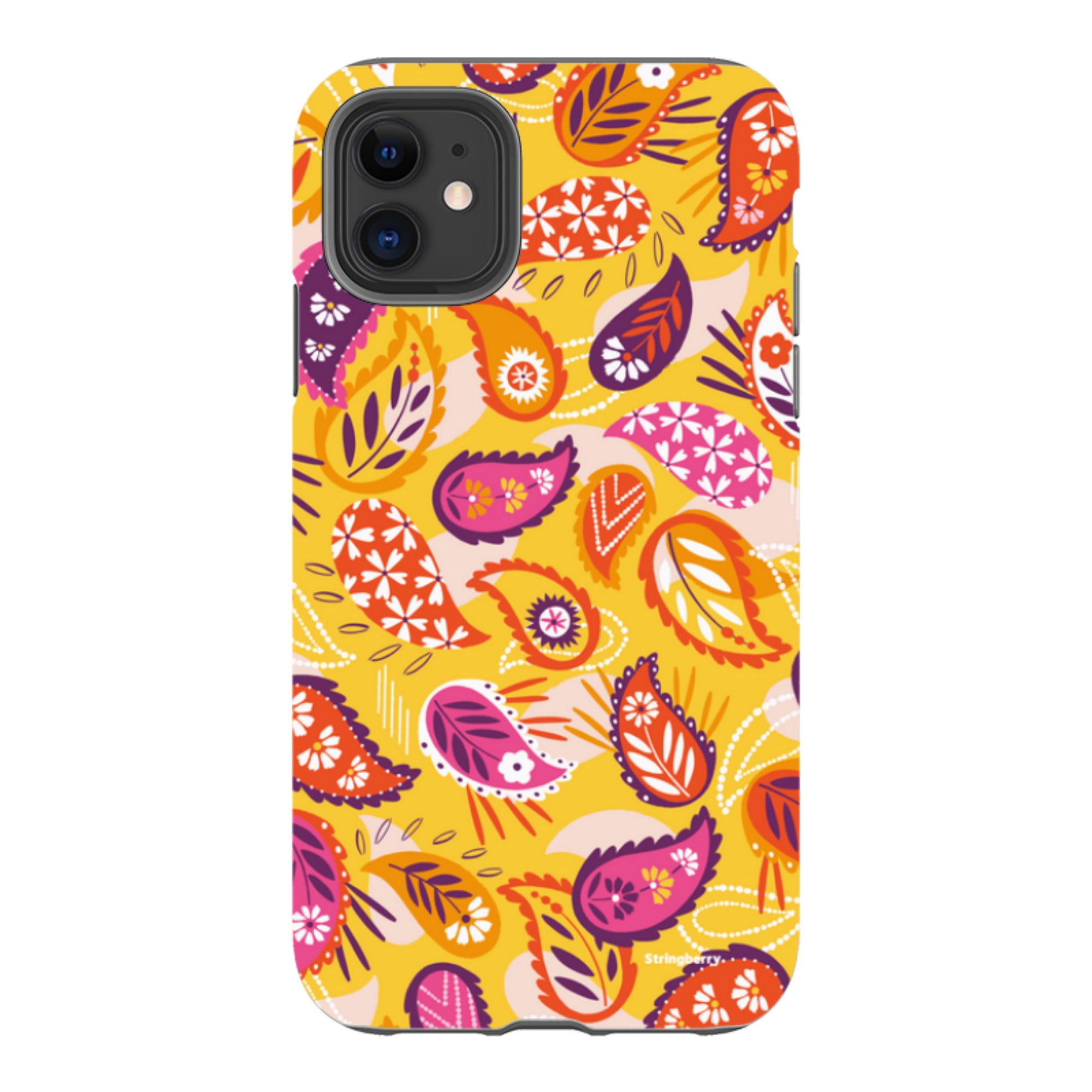 iPhone Tough Case - Paisley Yellow By Ali Brookes