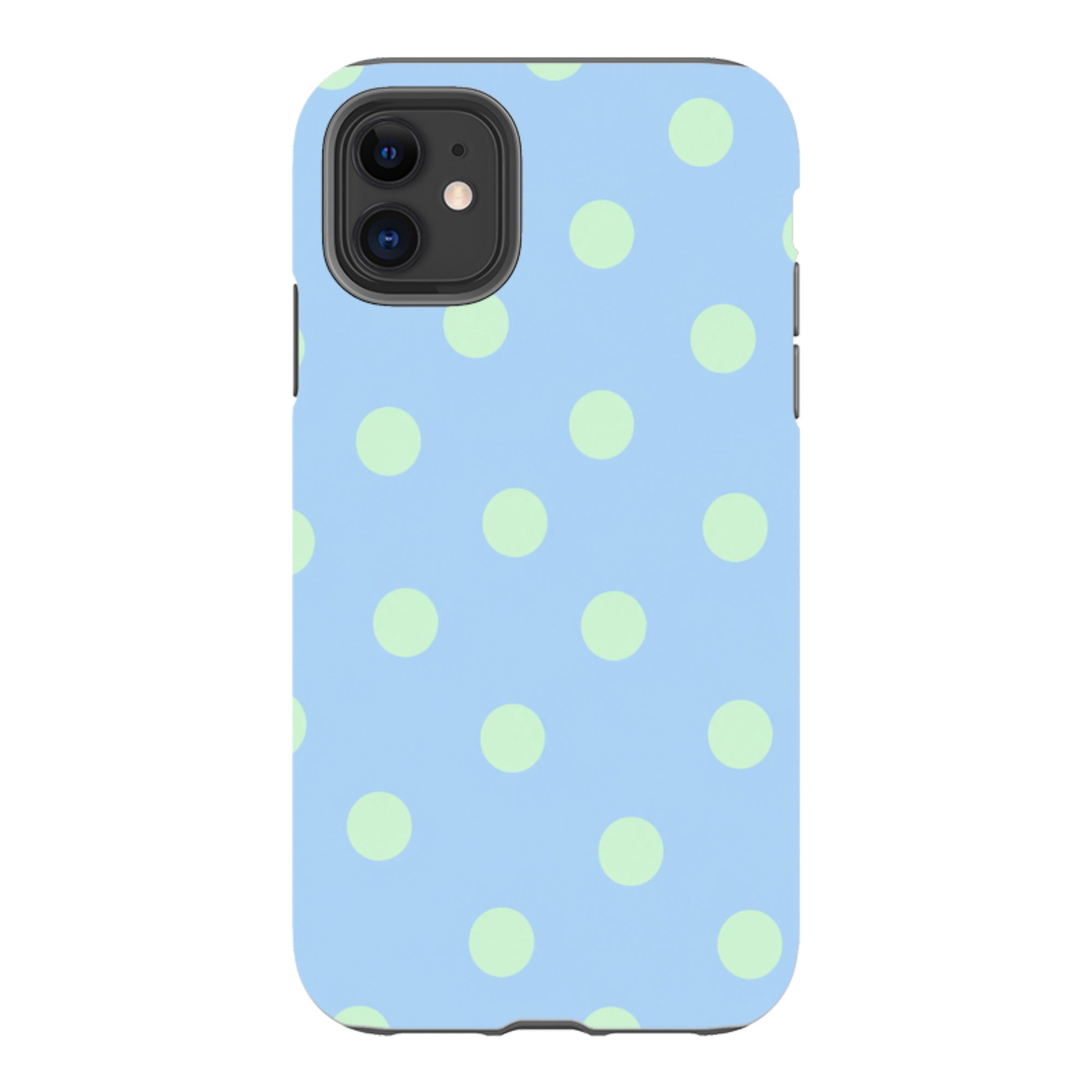 iPhone Tough Case - Sky Blue & Mint Green Polka Dot