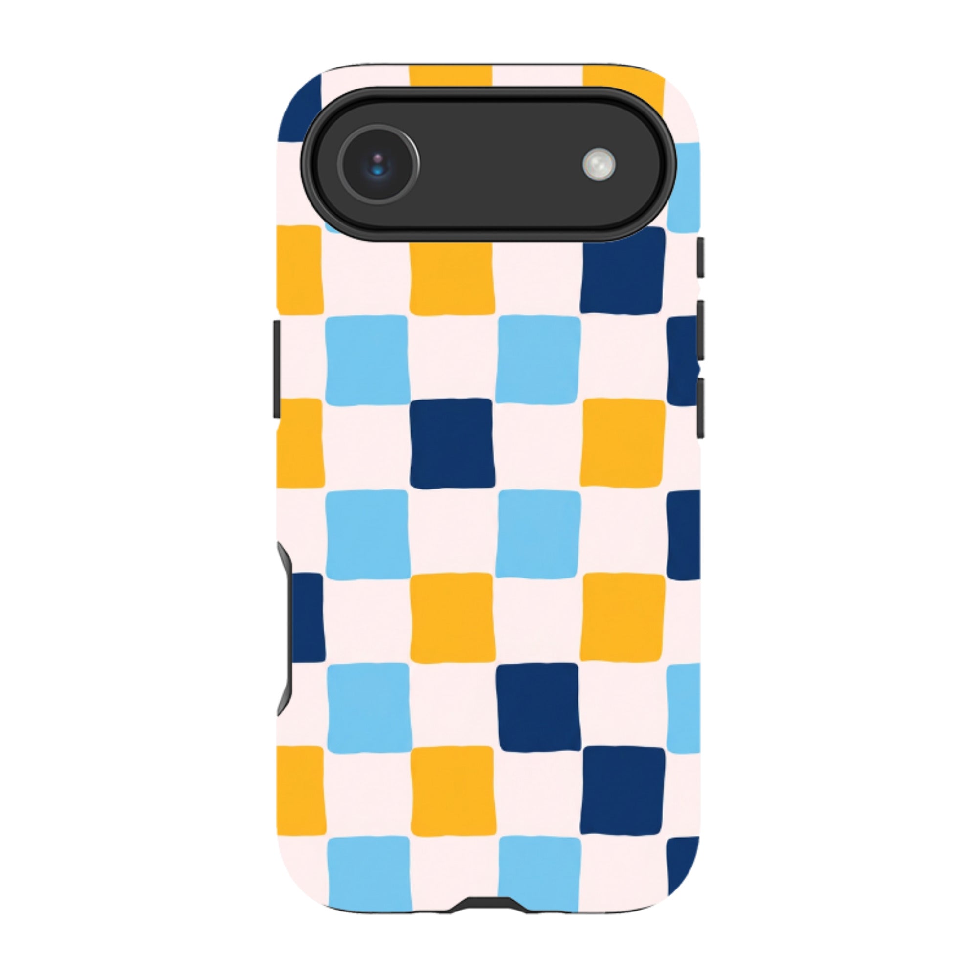iPhone MagSafe Tough Case - Blue & Yellow Checkerboard