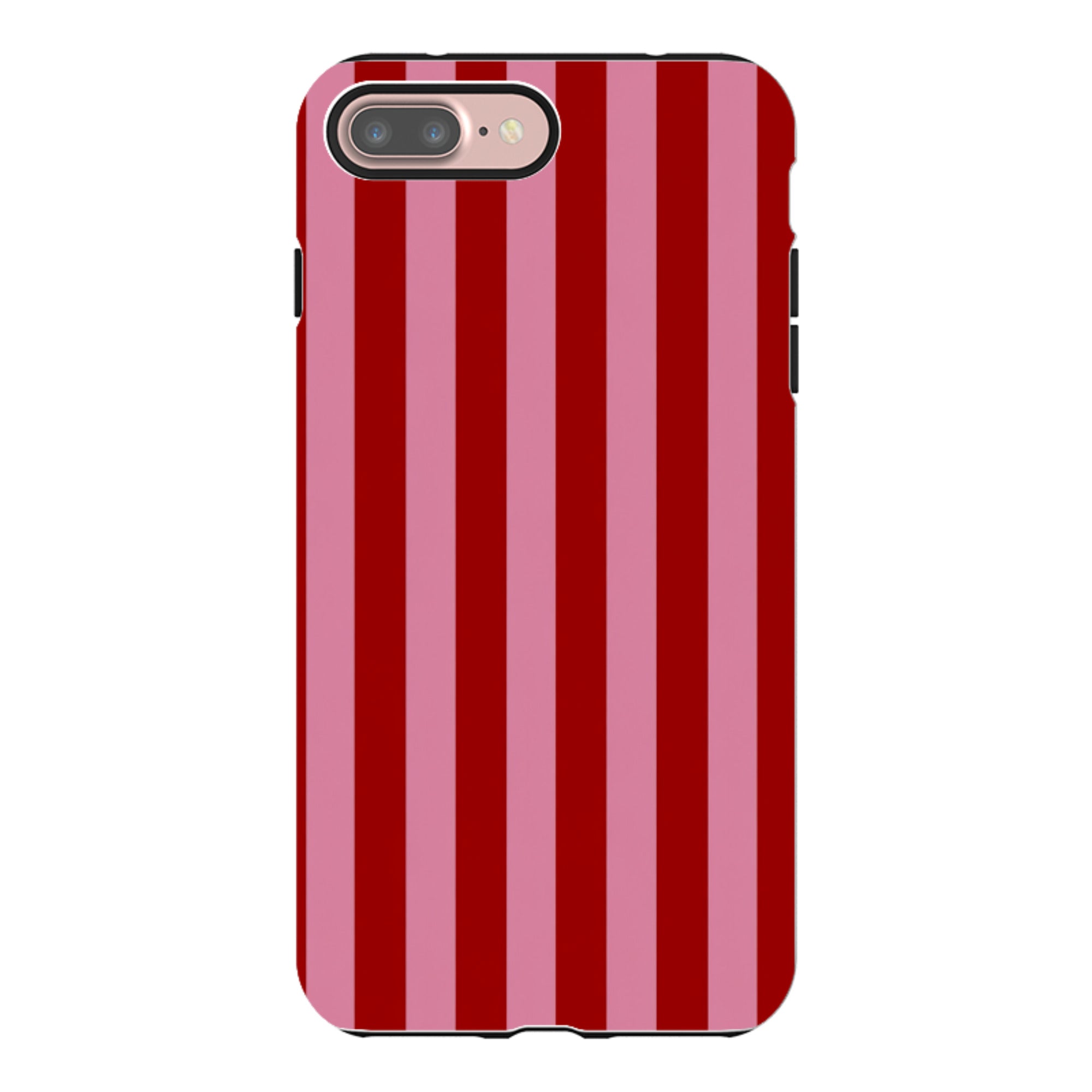 iPhone Tough Case - Burgundy & Pink Stripe