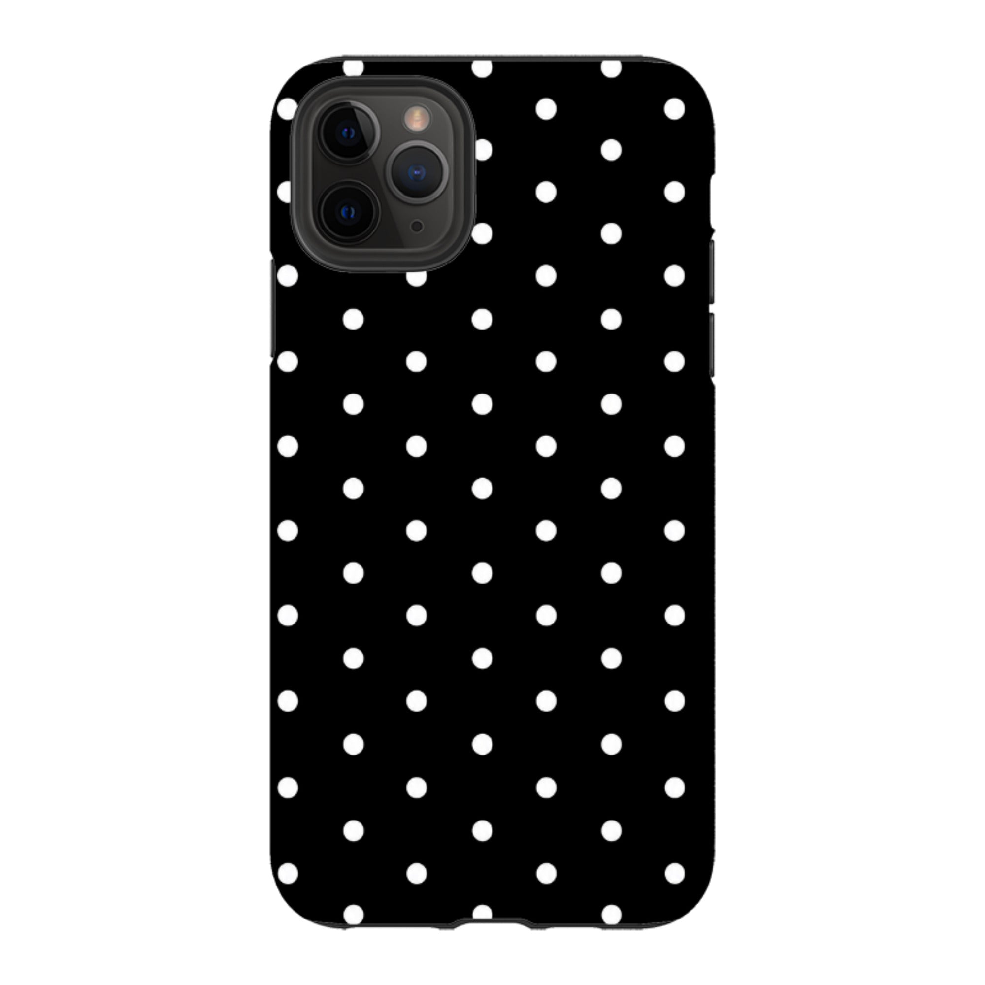 iPhone Tough Case - Black & White Polka Dot