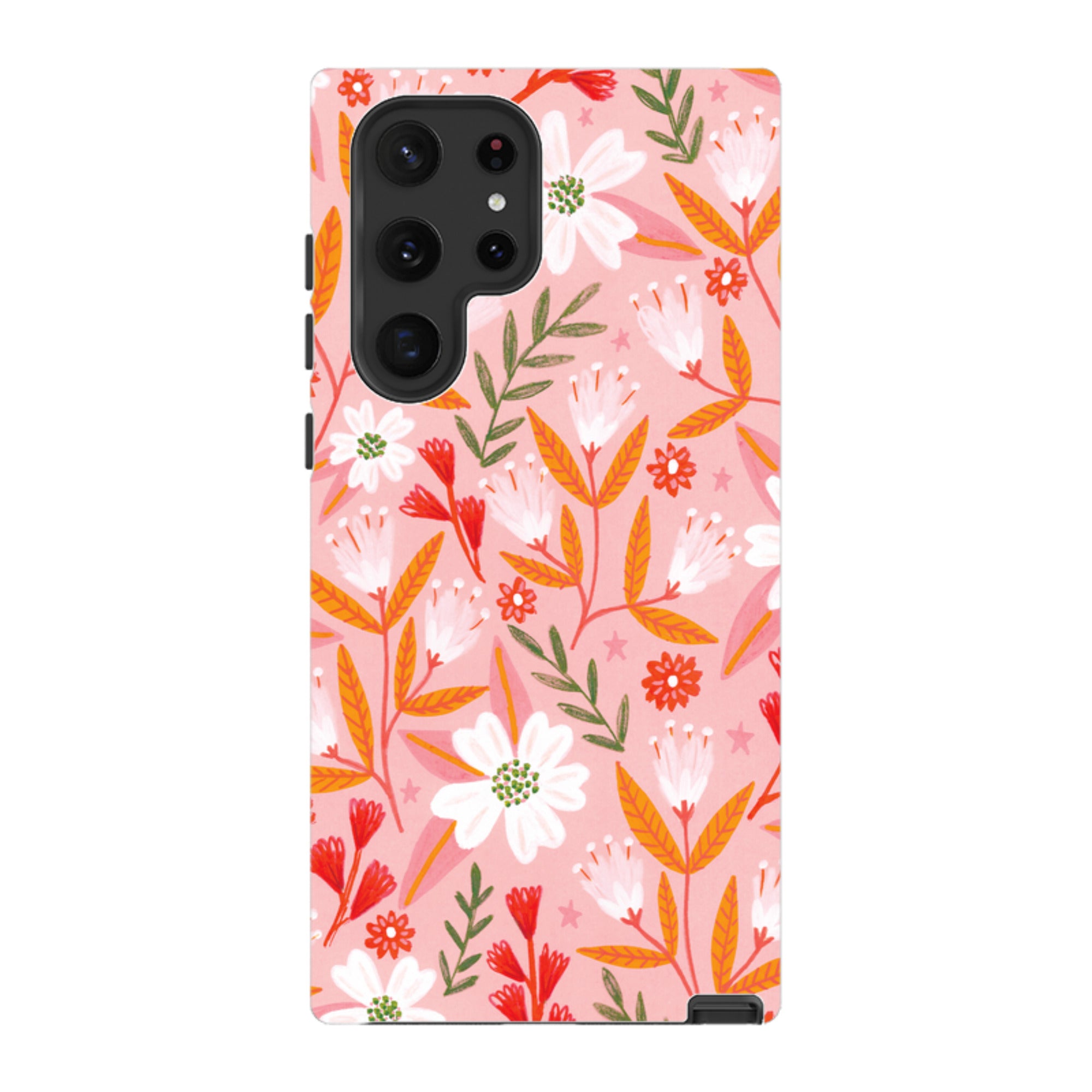 Samsung Tough Case - Pink And Orange Florals By Lee Foster Wilson