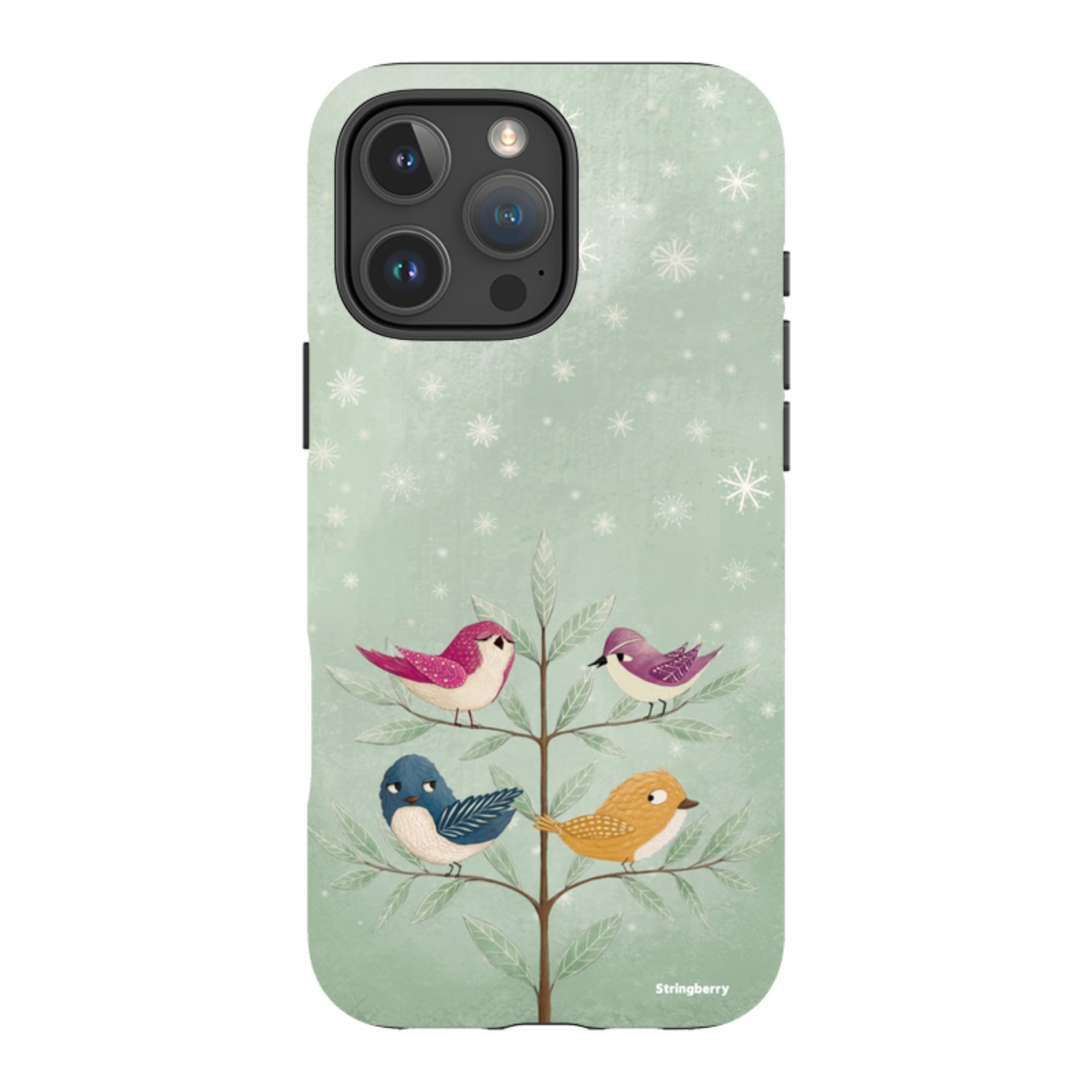 iPhone MagSafe Tough Case - Garden Birds Aqua By Maja Lindberg