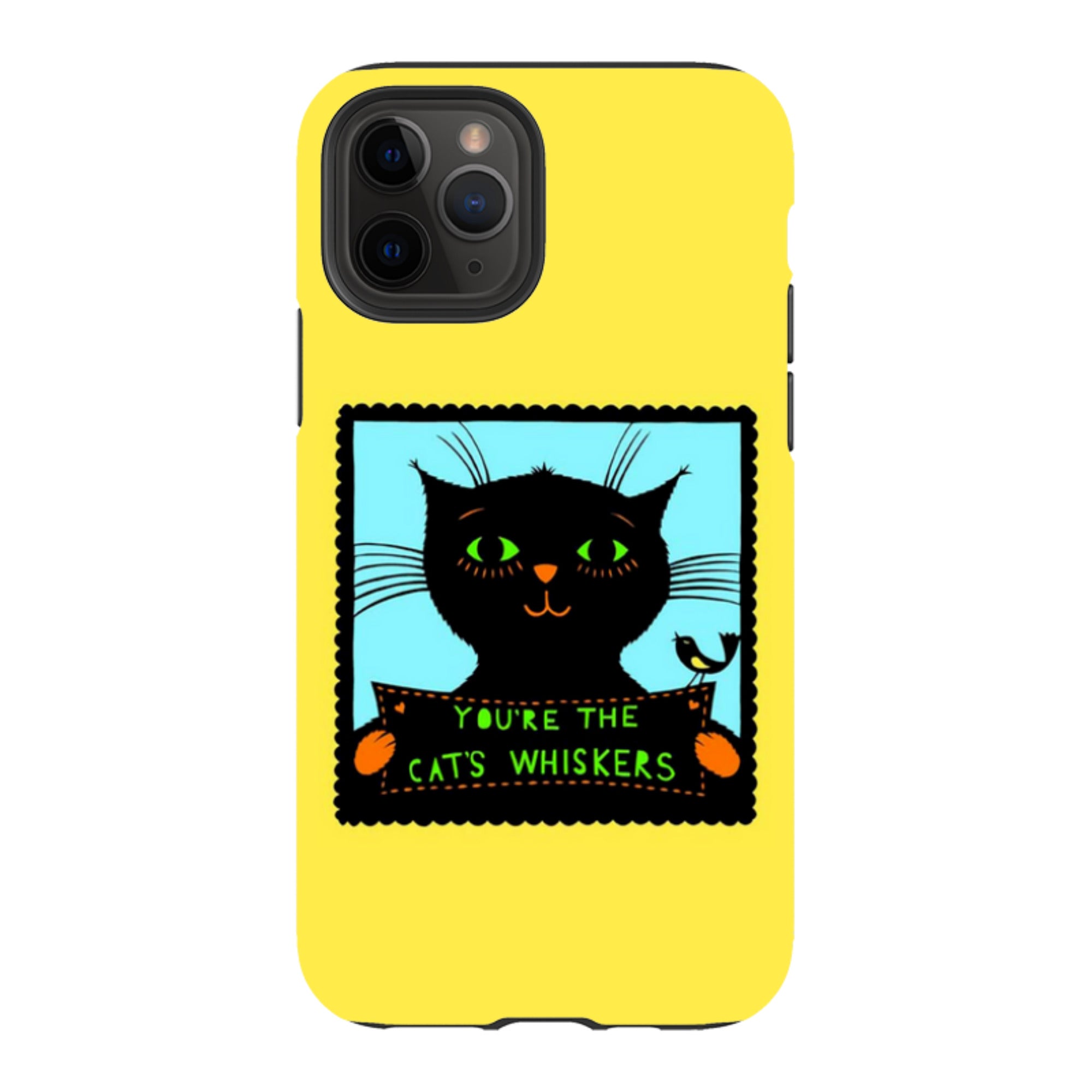 iPhone Tough Case - Cats Whiskers Yellow By Suzy Taylor