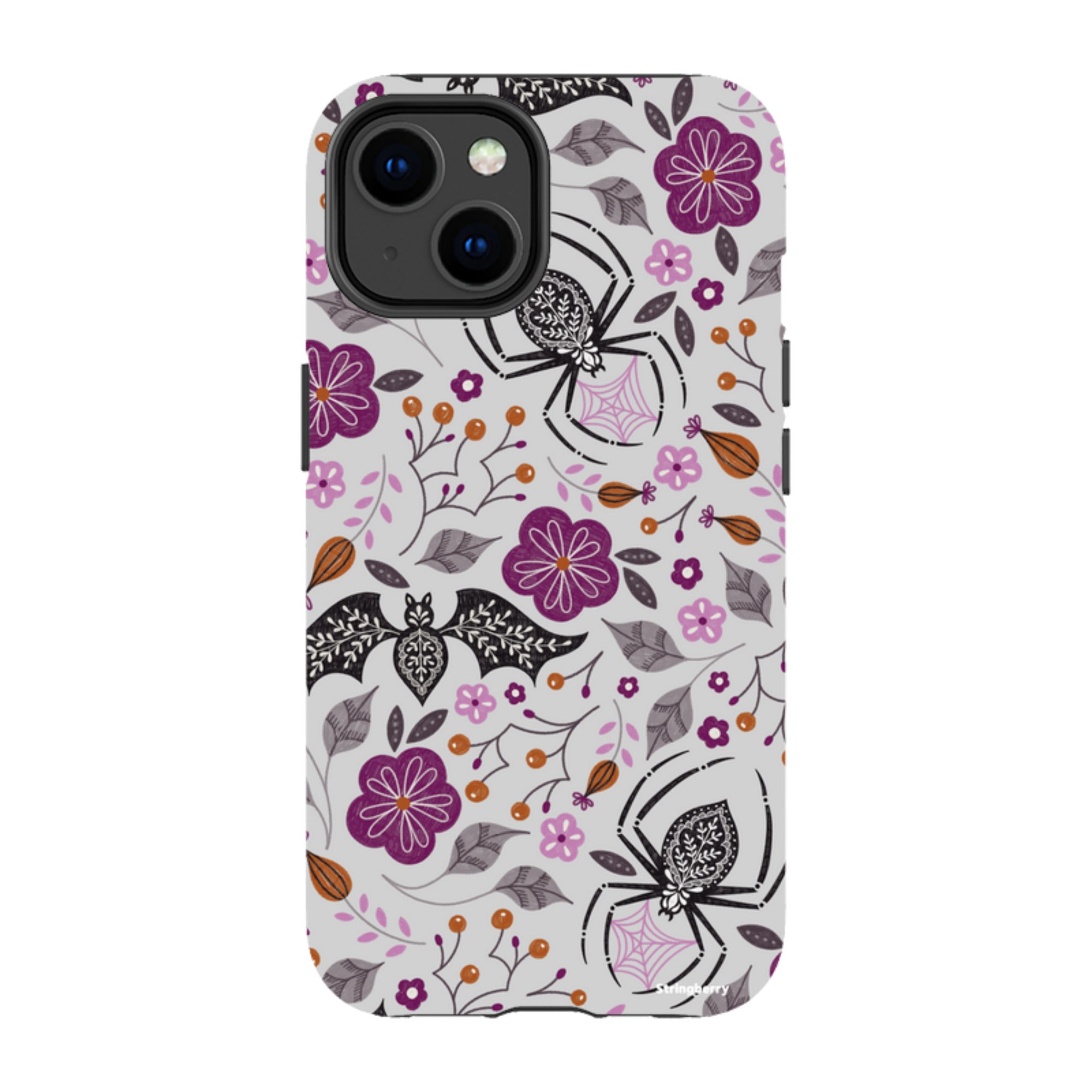 iPhone Tough Case - SpiderBat Grey By Jenny Zemanek