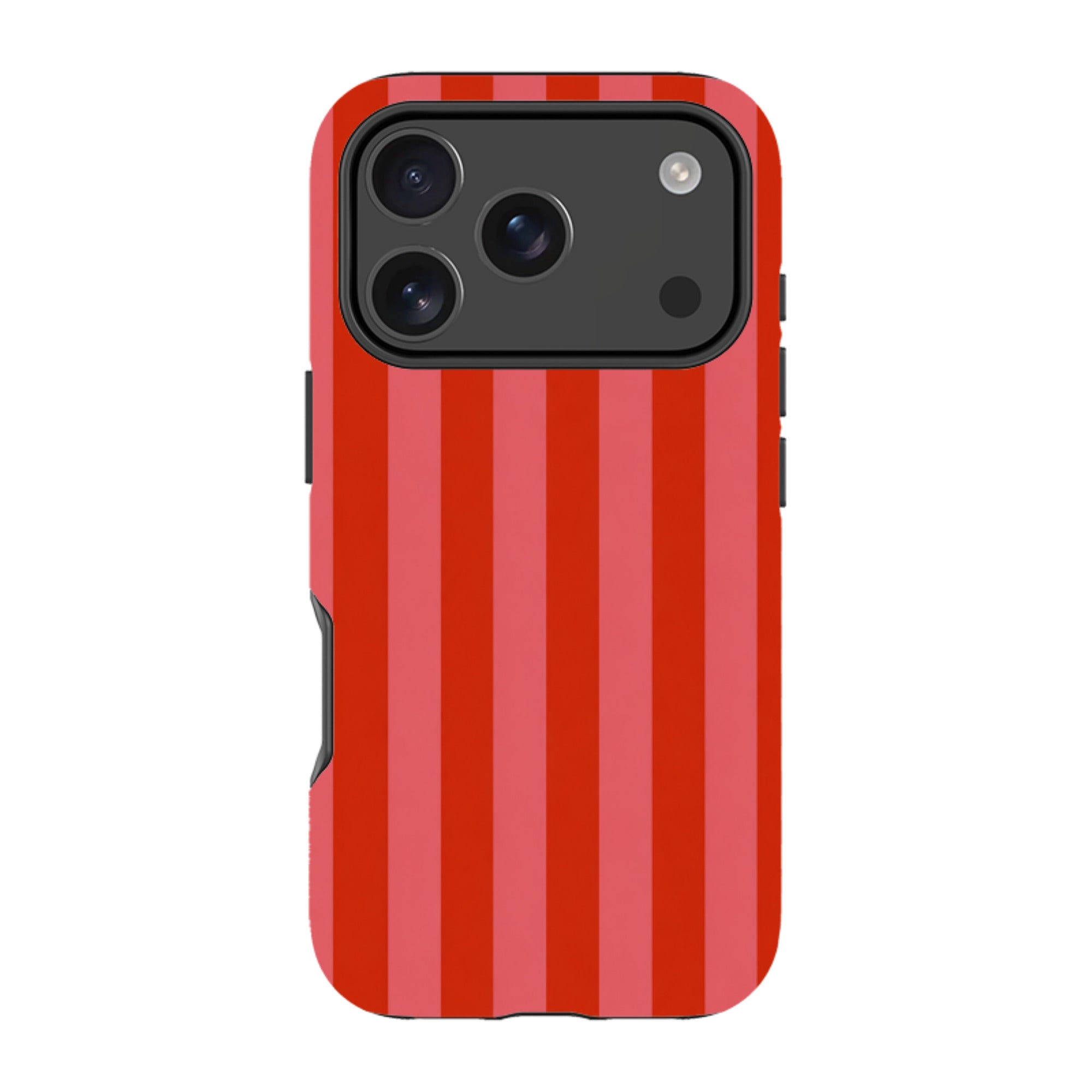 iPhone Tough Case - Cherry Red & Pink Stripe