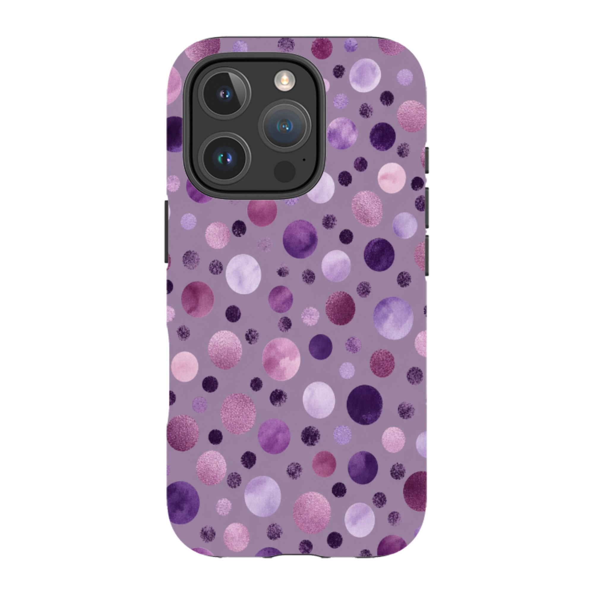 iPhone Tough Case - Mauve Polka Dot