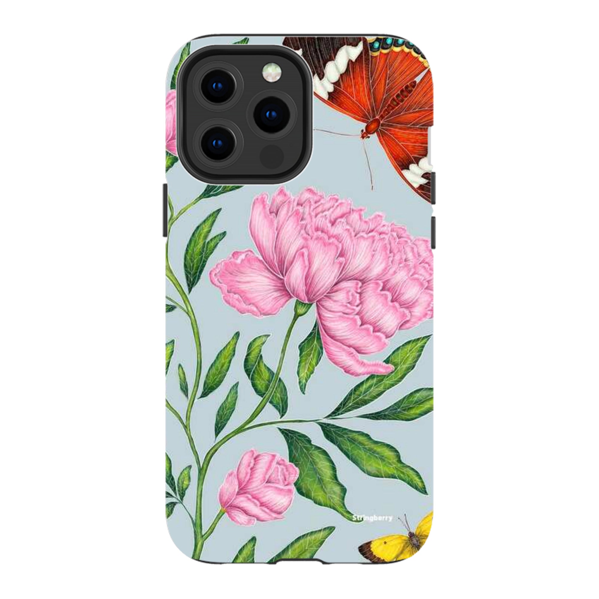 iPhone MagSafe Tough Case - Butterflies and Peonies By Catherine Rowe