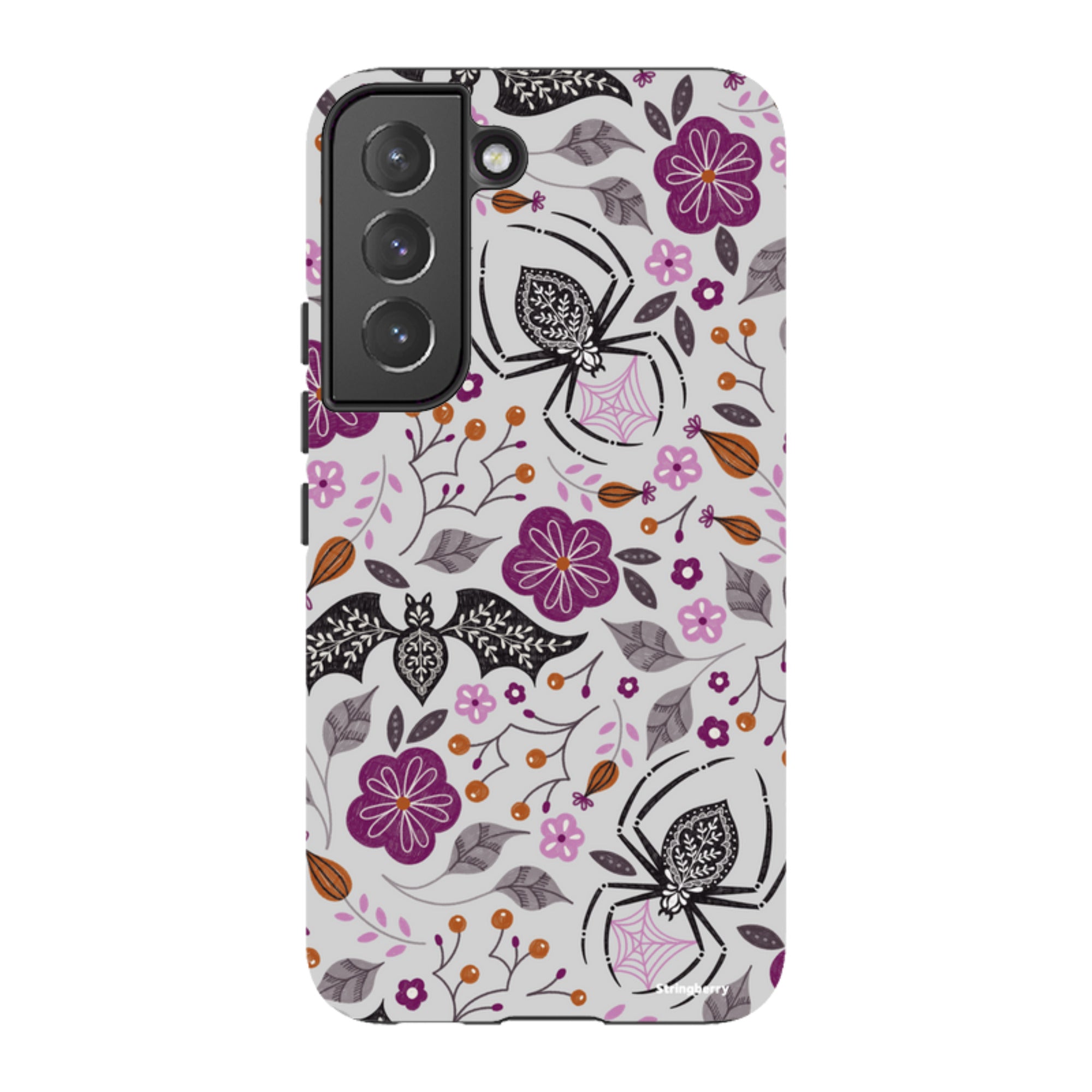 Samsung Tough Case - SpiderBat Pattern Grey By Jenny Zemanek