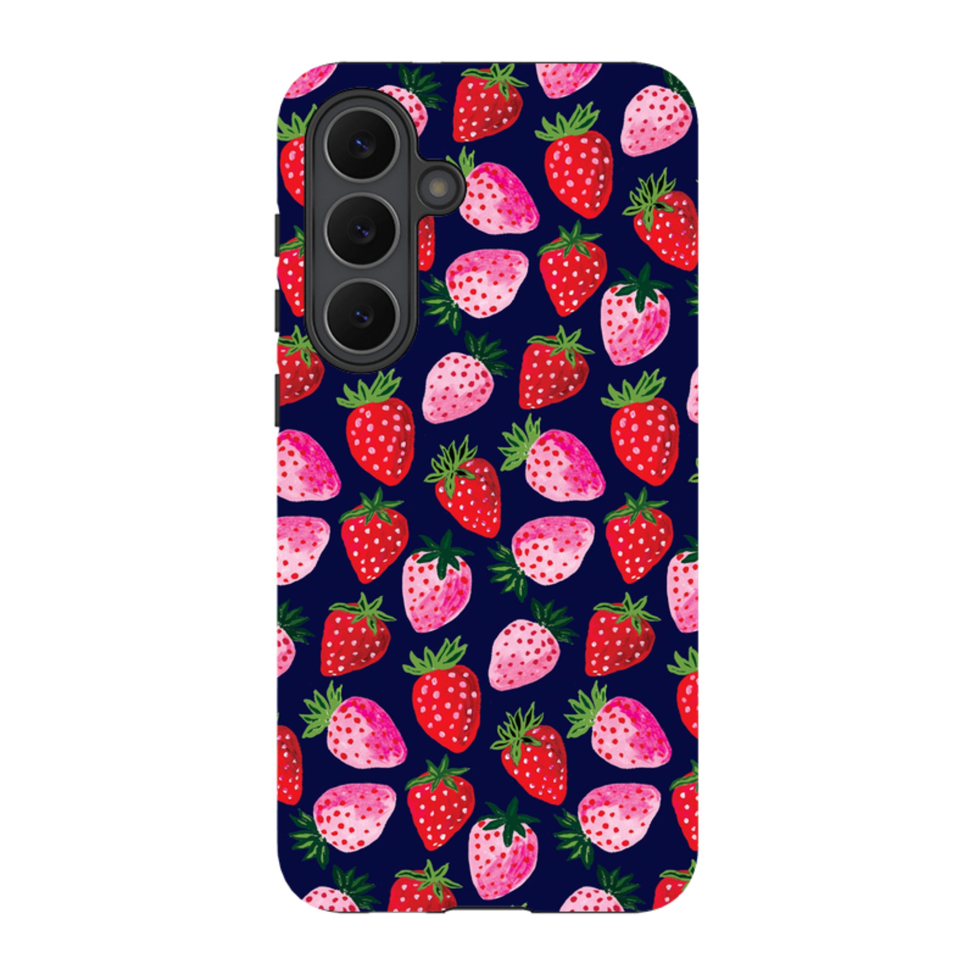 Samsung Tough  Case - Strawberry Scatter Navy By Emma Frances Grant
