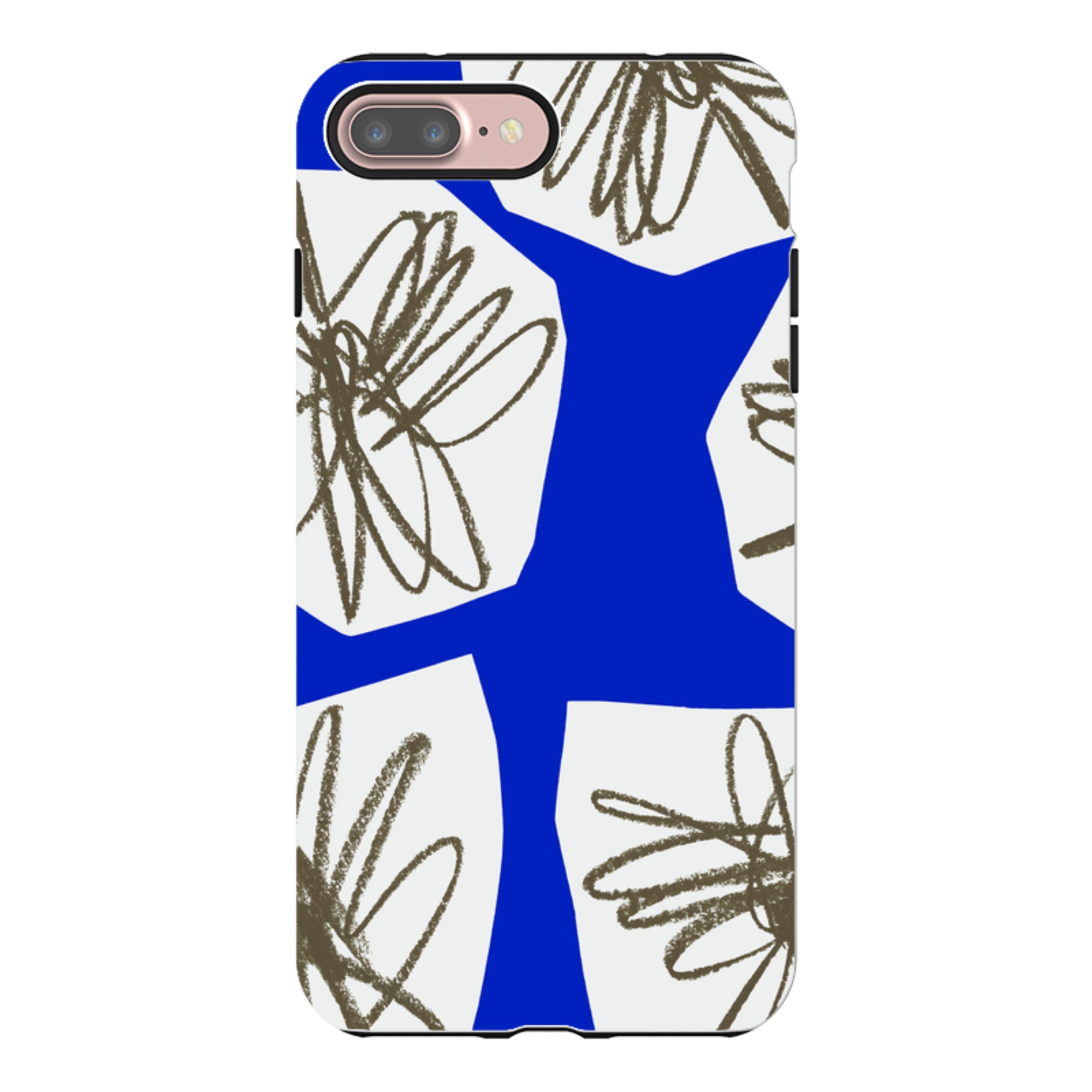 iPhone Tough Case - Blue Collage Flower By Kitty Joseph