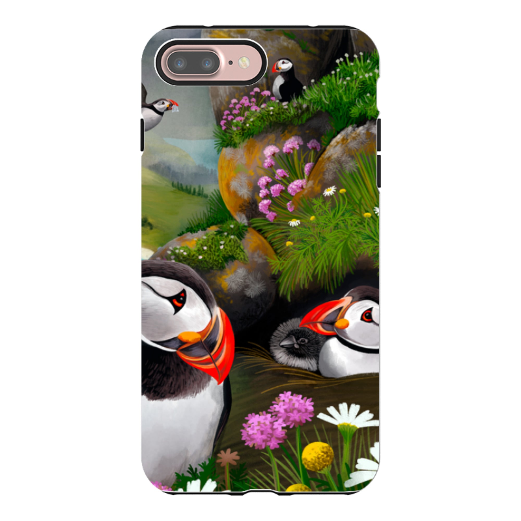 iPhone Tough Case - Puffin Family By Anna Stead