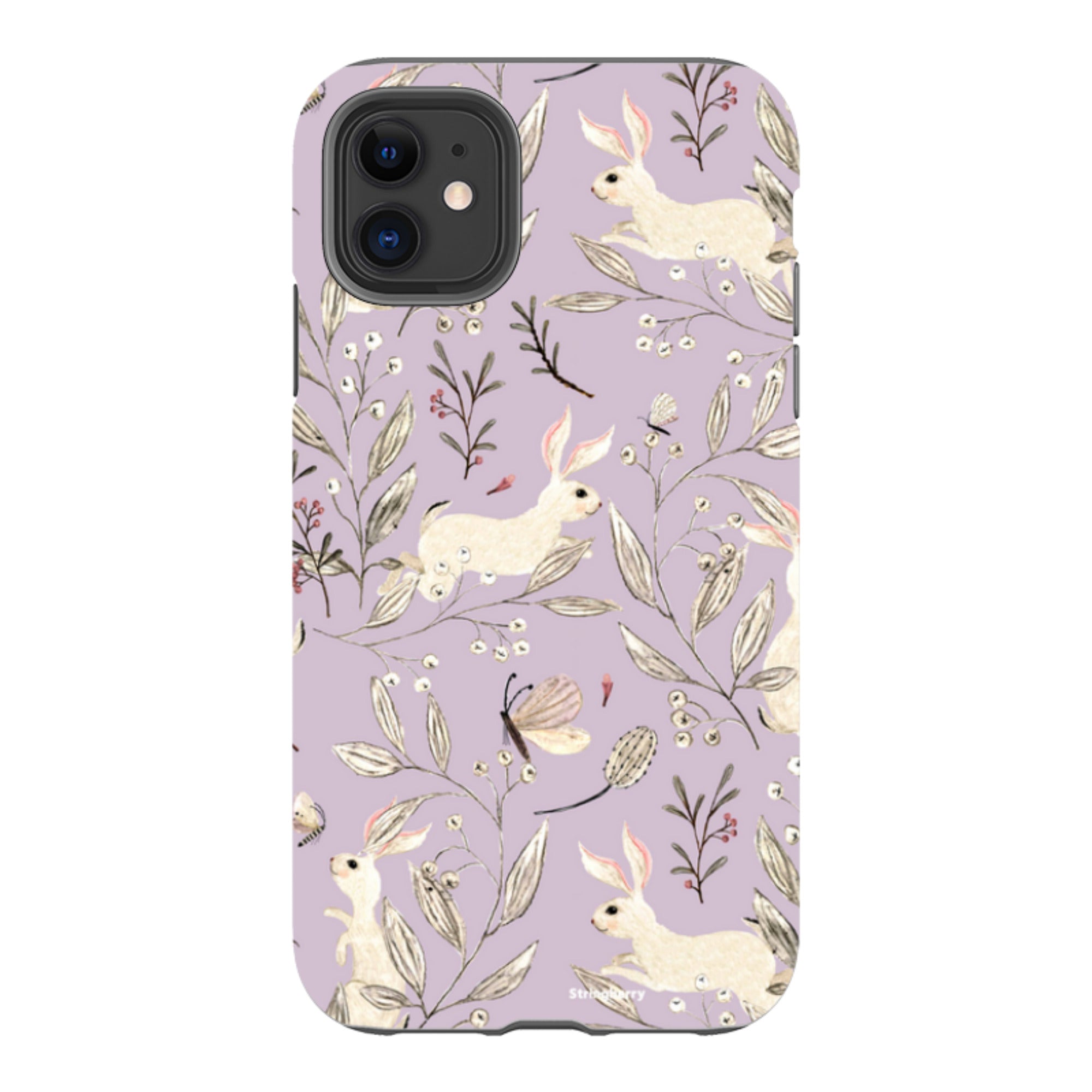 iPhone Tough Case - Bunnies Mauve By Katherine Quinn