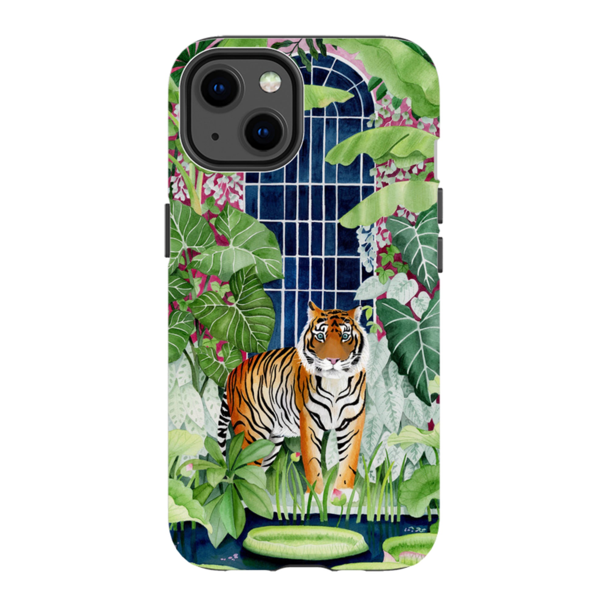 iPhone Tough Case - Green House Tiger By Bex Parkin
