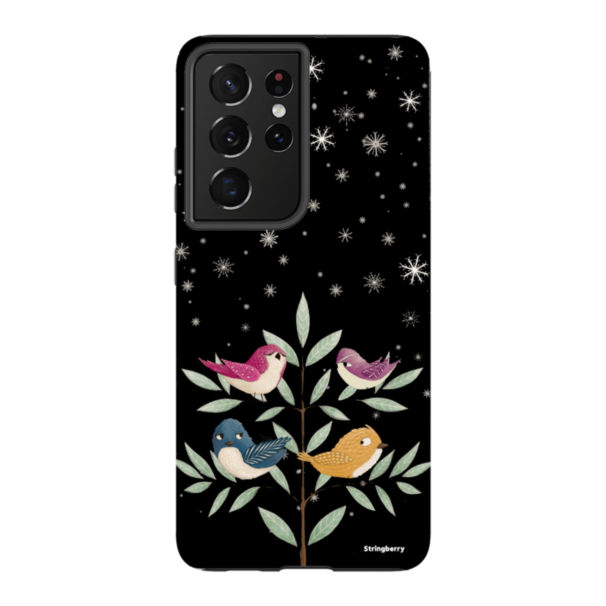 Samsung Tough Case - Garden Birds Black By Maja Lindberg